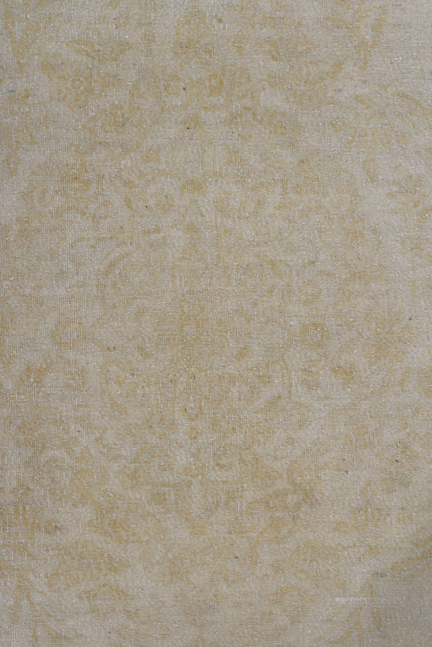 7' x 9' one-of-a-kind handmade antique Kashan rug. Color palette: ivory, cream, sand, beige, taupe, gray