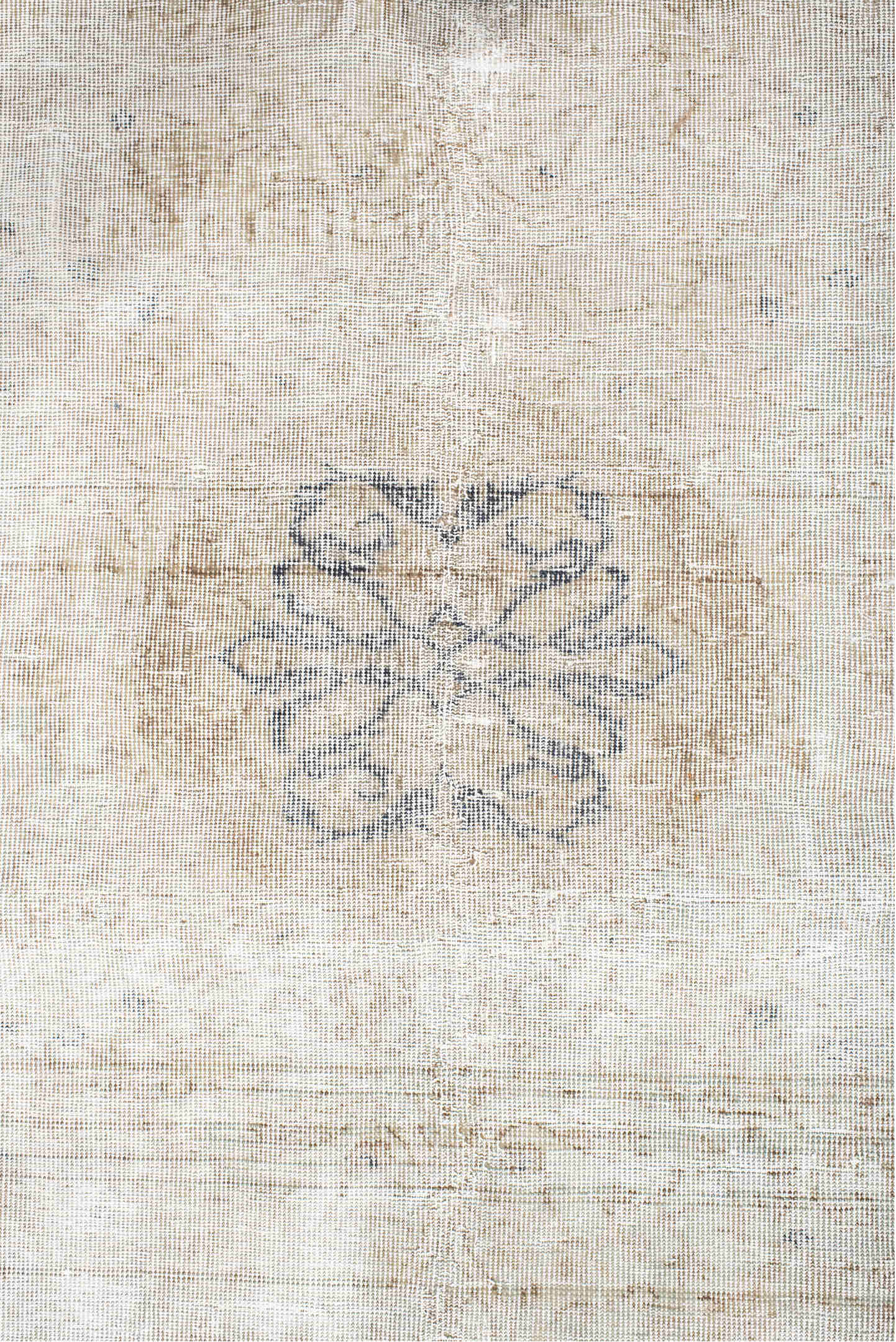 3' x 6' one-of-a-kind handmade antique Sivas small size rug. Color palette: ivory, cream, taupe, pale gray, beige, gray