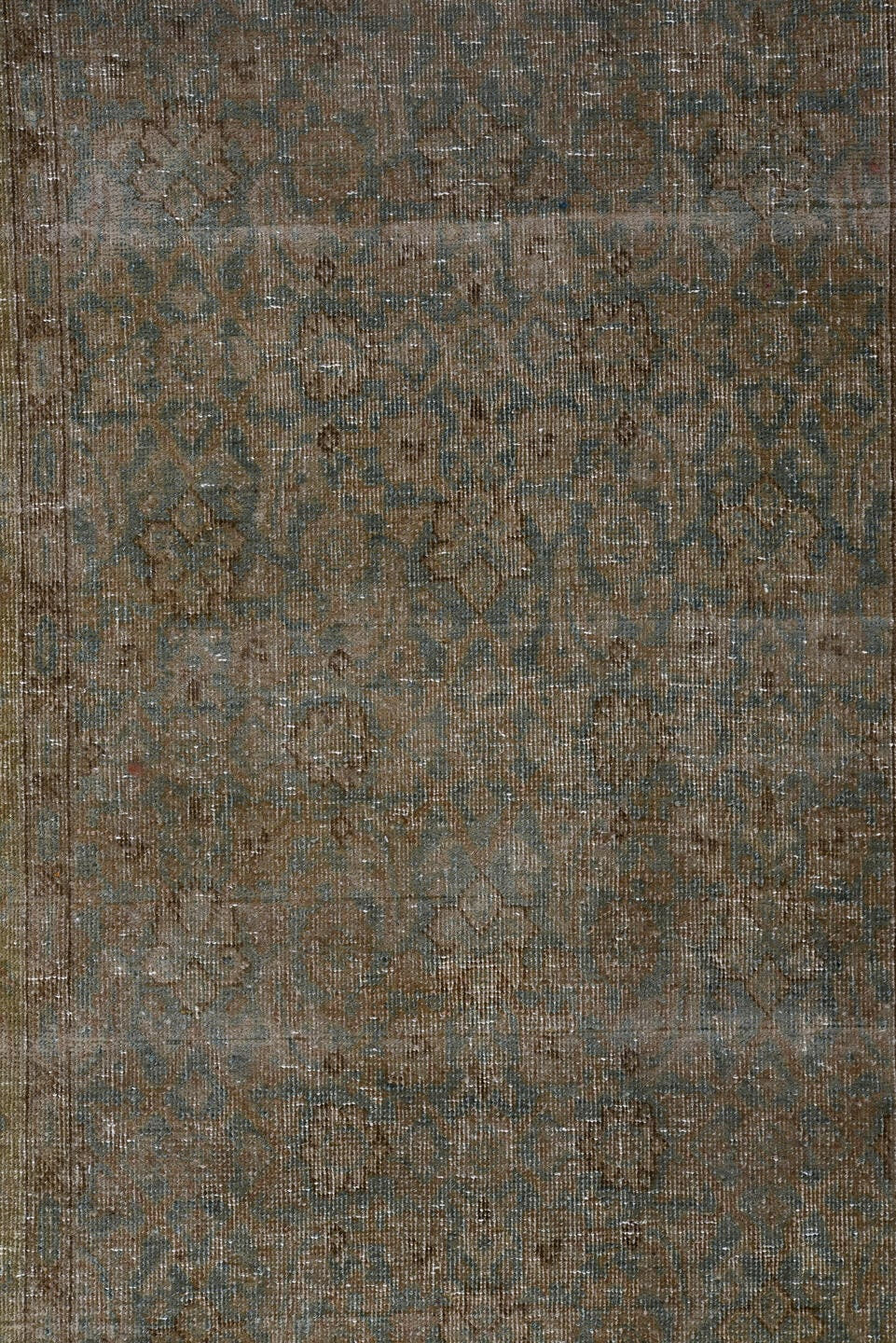 2' x 15' one-of-a-kind handmade antique Tabriz runner rug. Color palette: taupe, brown, sage, slate, beige, gray, green