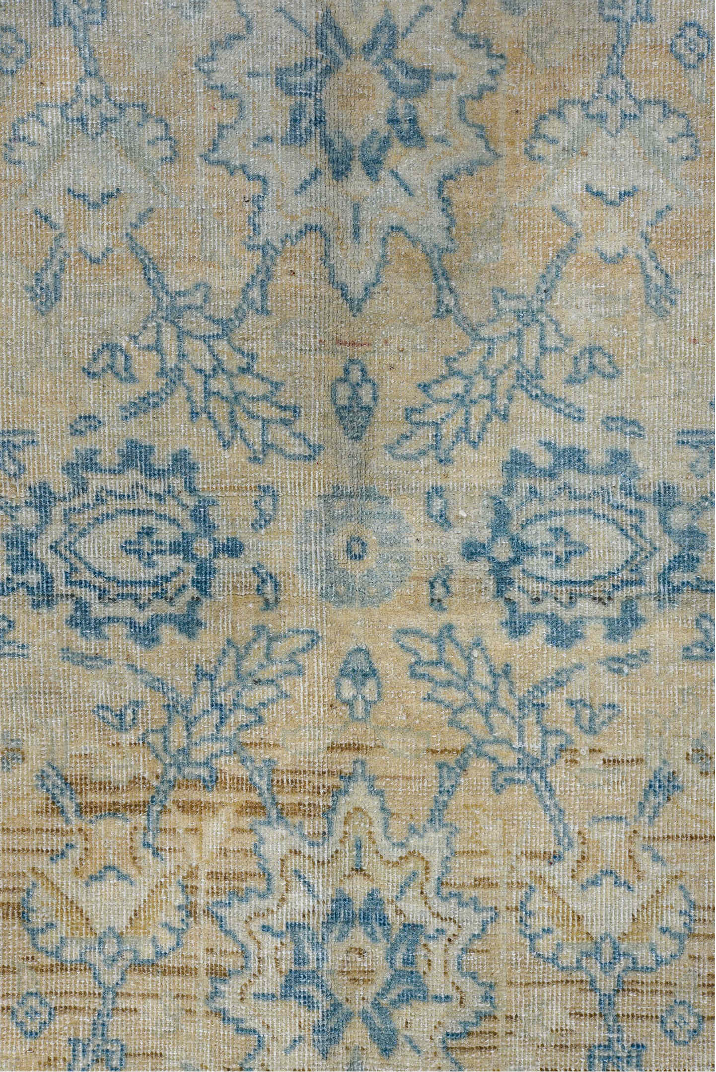 4' x 6' one-of-a-kind handmade antique Tabriz small size rug. Color palette: ivory, sky blue, beige, taupe, slate, camel