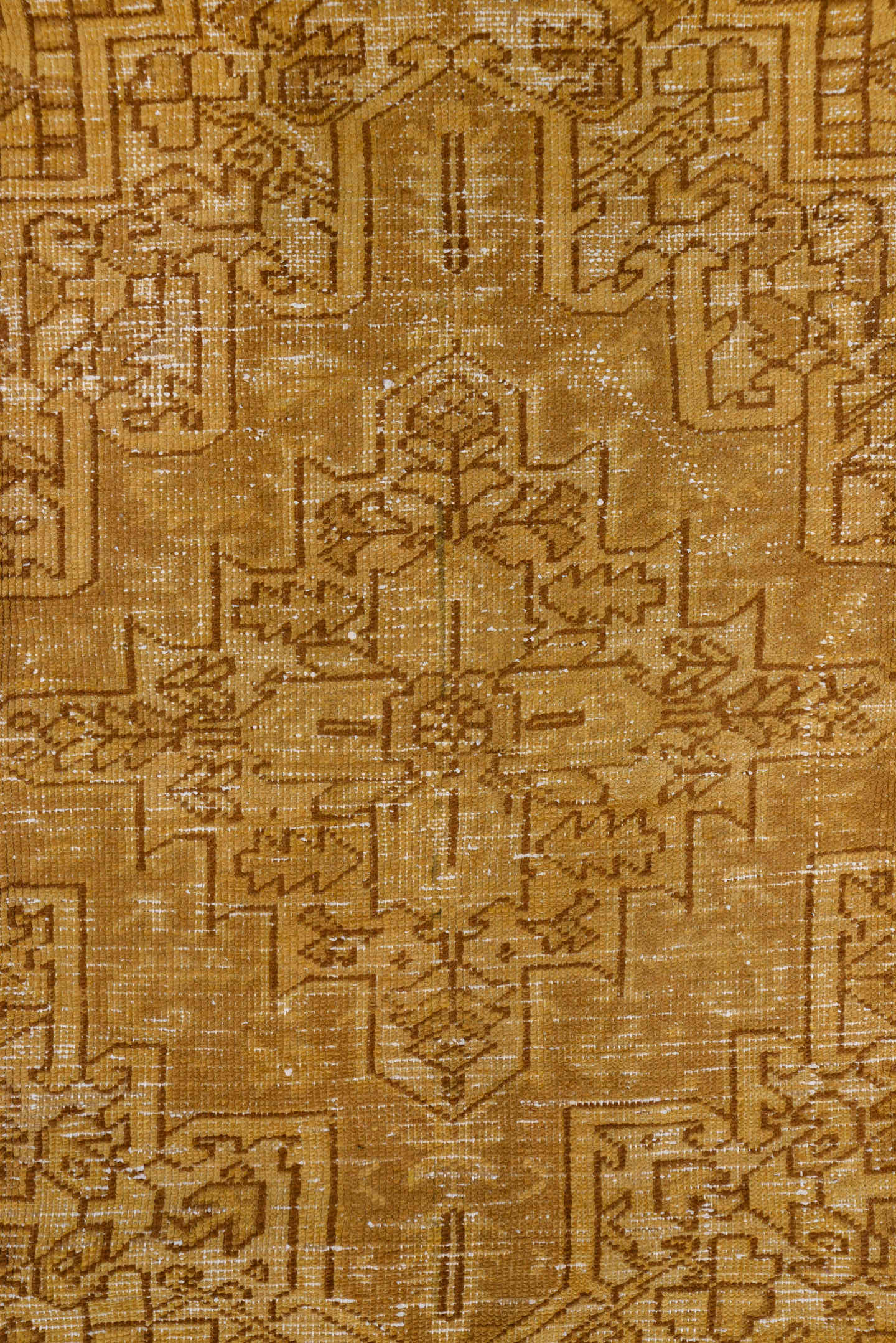 7' x 9' one-of-a-kind handmade antique Heriz rug. Color palette: camel, tan, taupe, beige, brown, ivory, gray