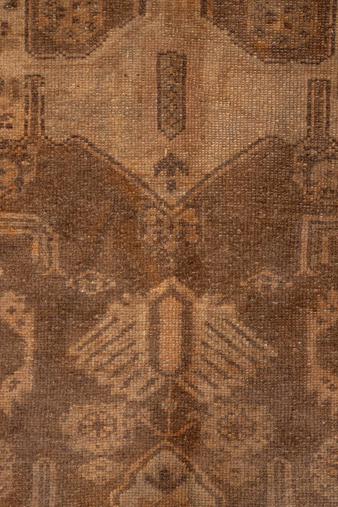 3' x 10' one-of-a-kind handmade antique Malayer runner rug. Color palette: brown, camel, taupe, tan, charcoal, ochre, beige