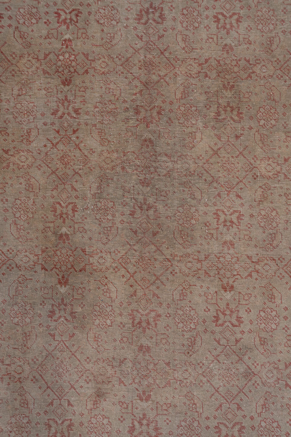 11' x 14' one-of-a-kind handmade antique Tabriz oversize rug. Color palette: rose, ivory, terra cotta, taupe, camel, sienna