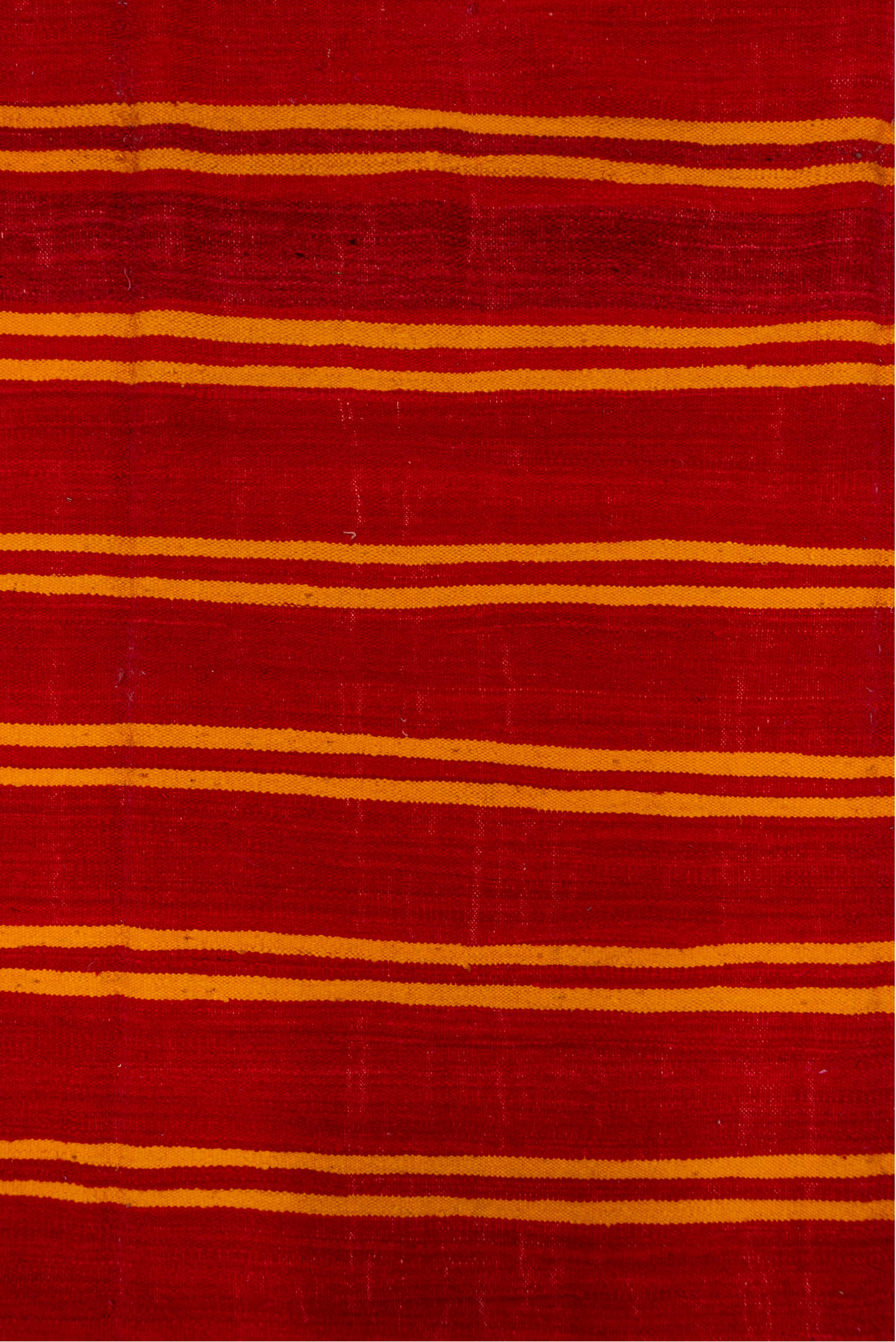 6' x 11' one-of-a-kind handmade vintage Kilim large size rug. Color palette: red, gold, rust, terracotta, brown