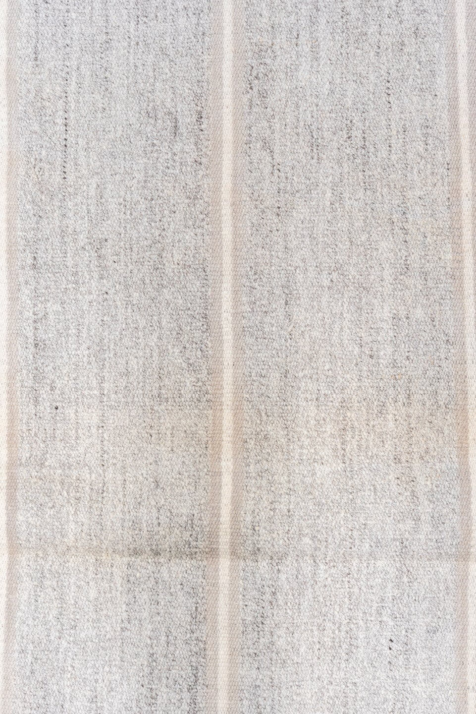 2' x 7' one-of-a-kind handmade antique Flatweave runner rug. Color palette: ivory, light gray, silver, cream, gray