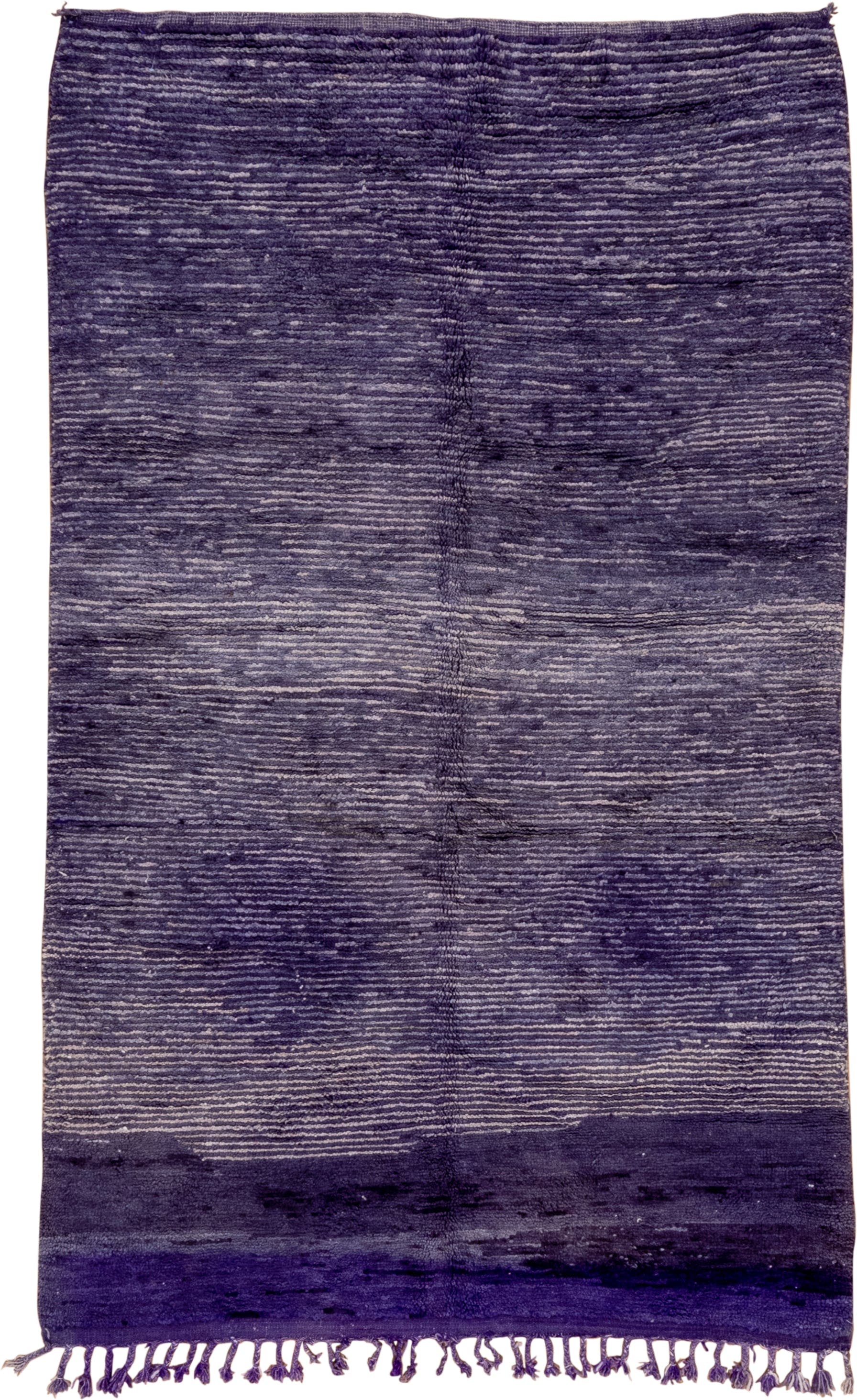 5' x 8' one-of-a-kind handmade vintage Moroccan medium size rug. Color palette: violet, indigo, lavender, charcoal, pink