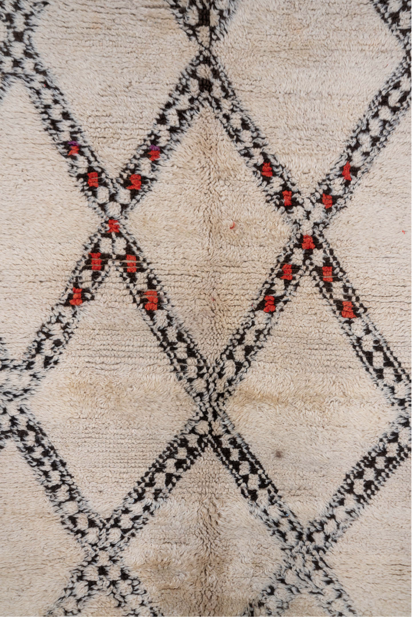 5' x 11' one-of-a-kind handmade vintage Moroccan rug. Color palette: brown, gray, light gray, linen, misty rose, off-white