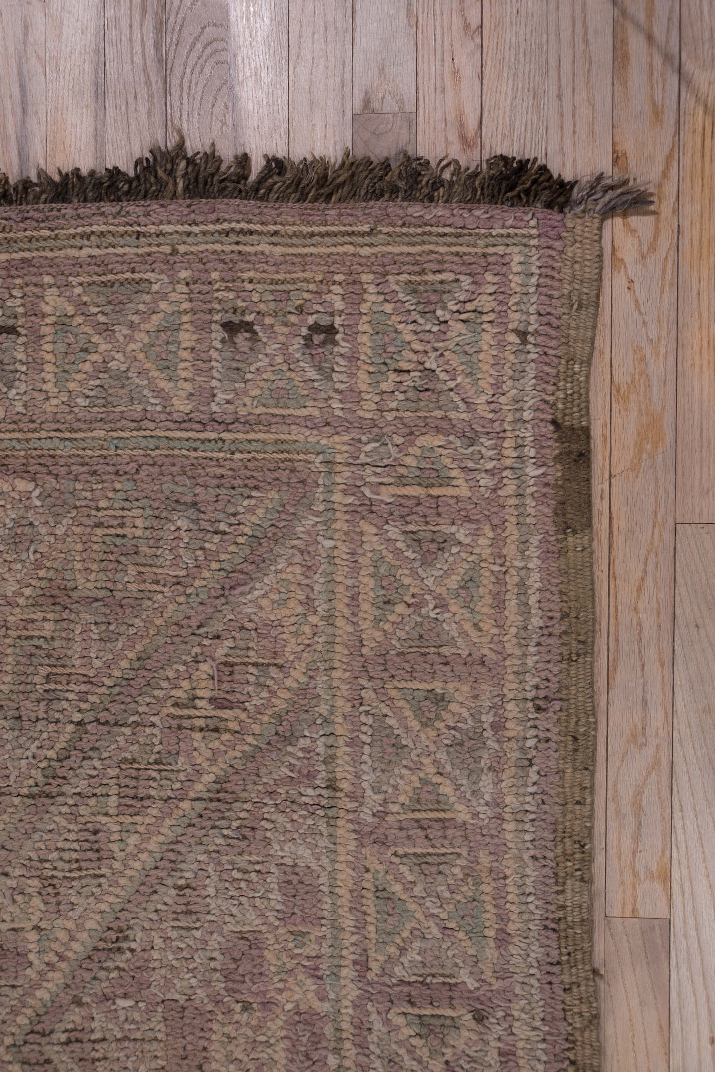 6' x 11' one-of-a-kind handmade vintage Moroccan large size rug. Color palette: taupe, mauve, dusty rose, brown, beige