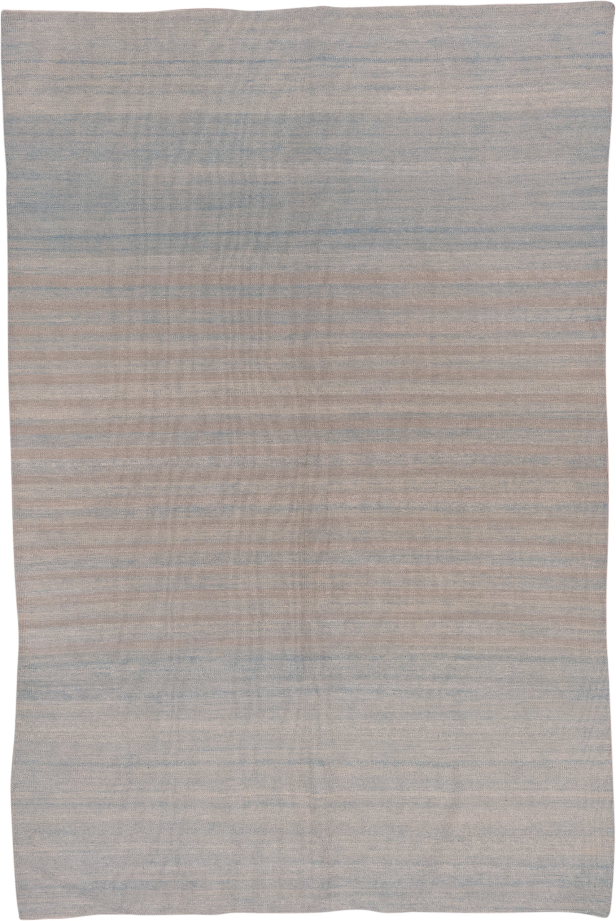 6' x 9' one-of-a-kind handmade vintage Kilim medium size rug. Color palette: pale blue, ivory, blush, taupe, light blue