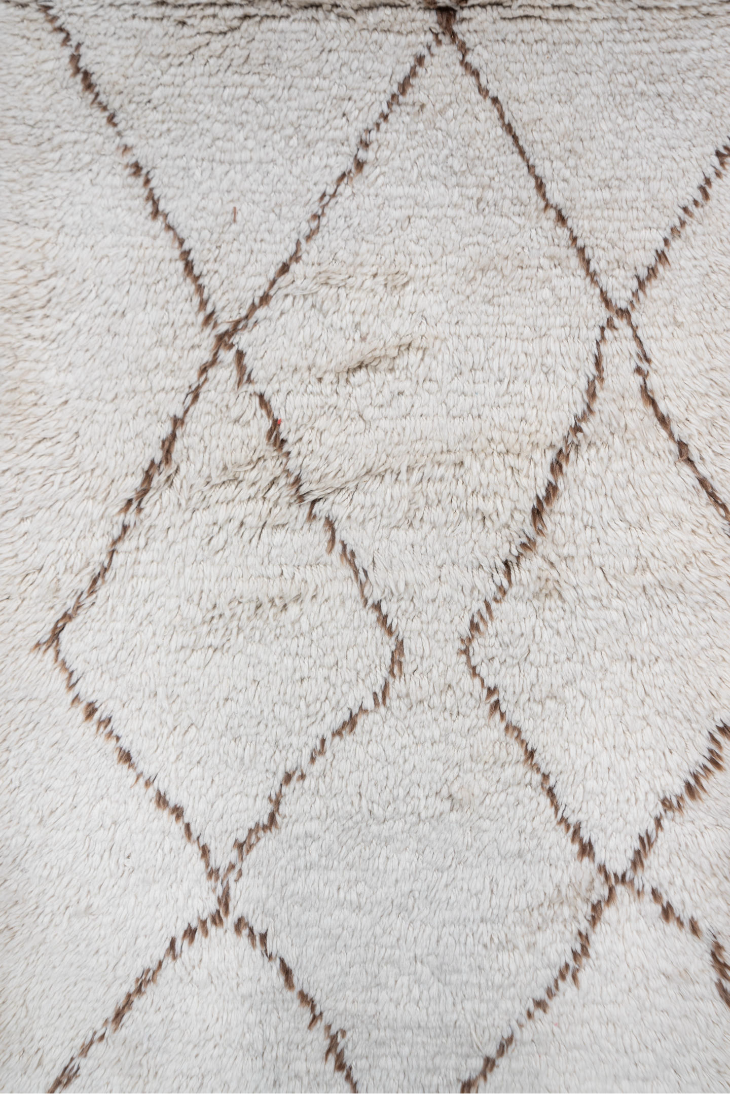 2' x 13' one-of-a-kind handmade vintage Moroccan runner rug. Color palette: ivory, taupe, cream, beige, gray