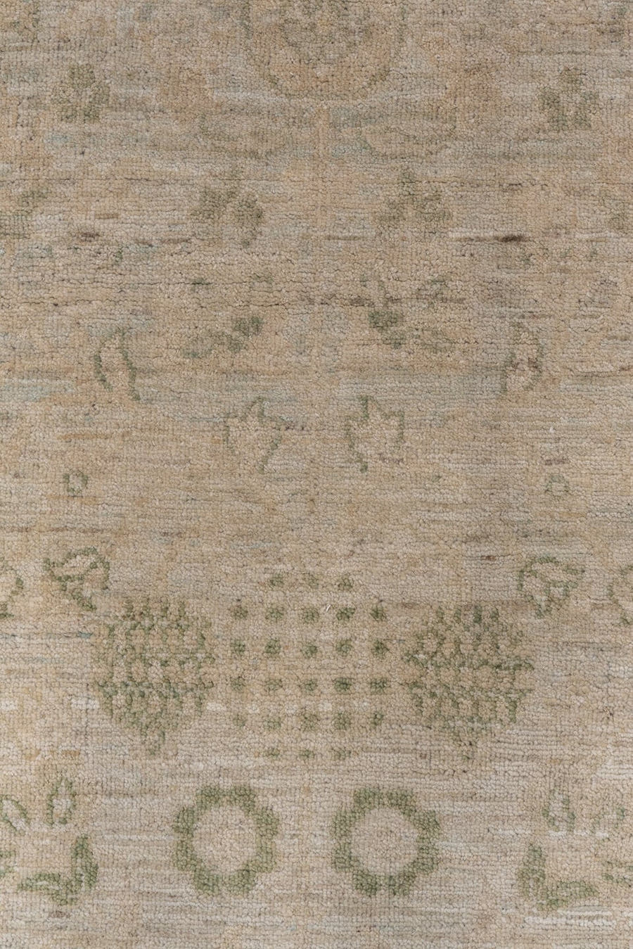 3' x 15' one-of-a-kind handmade vintage Khotan runner rug. Color palette: ivory, taupe, beige, sage, gray brown, olive, gray