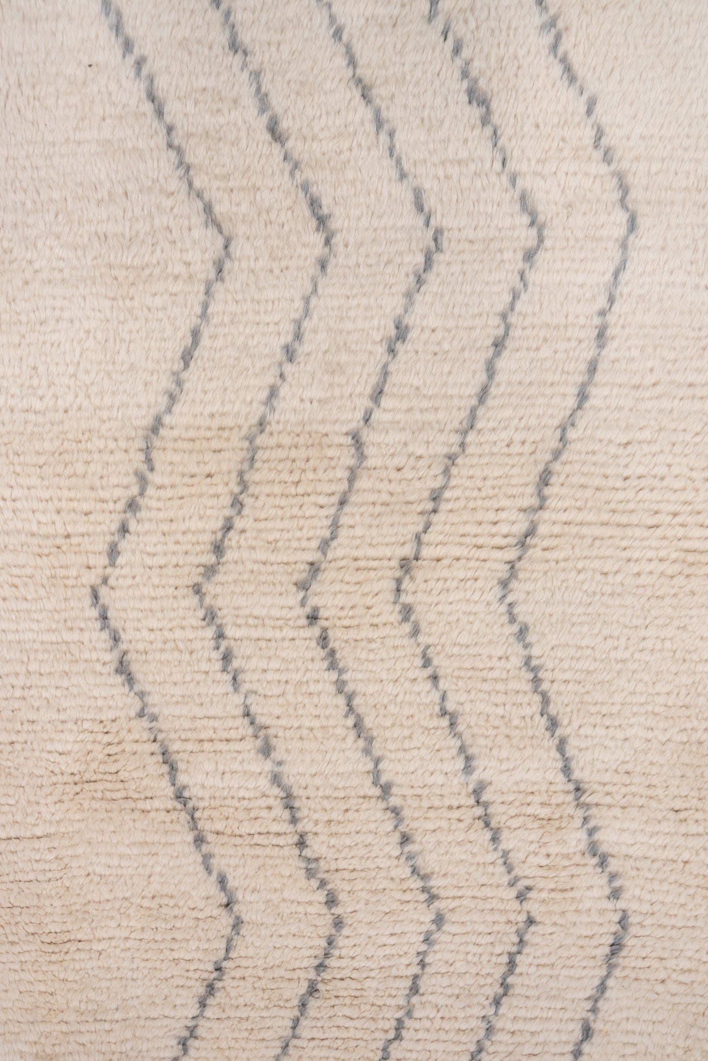 3' x 9' one-of-a-kind handmade vintage Moroccan runner rug. Color palette: ivory, gray, cream