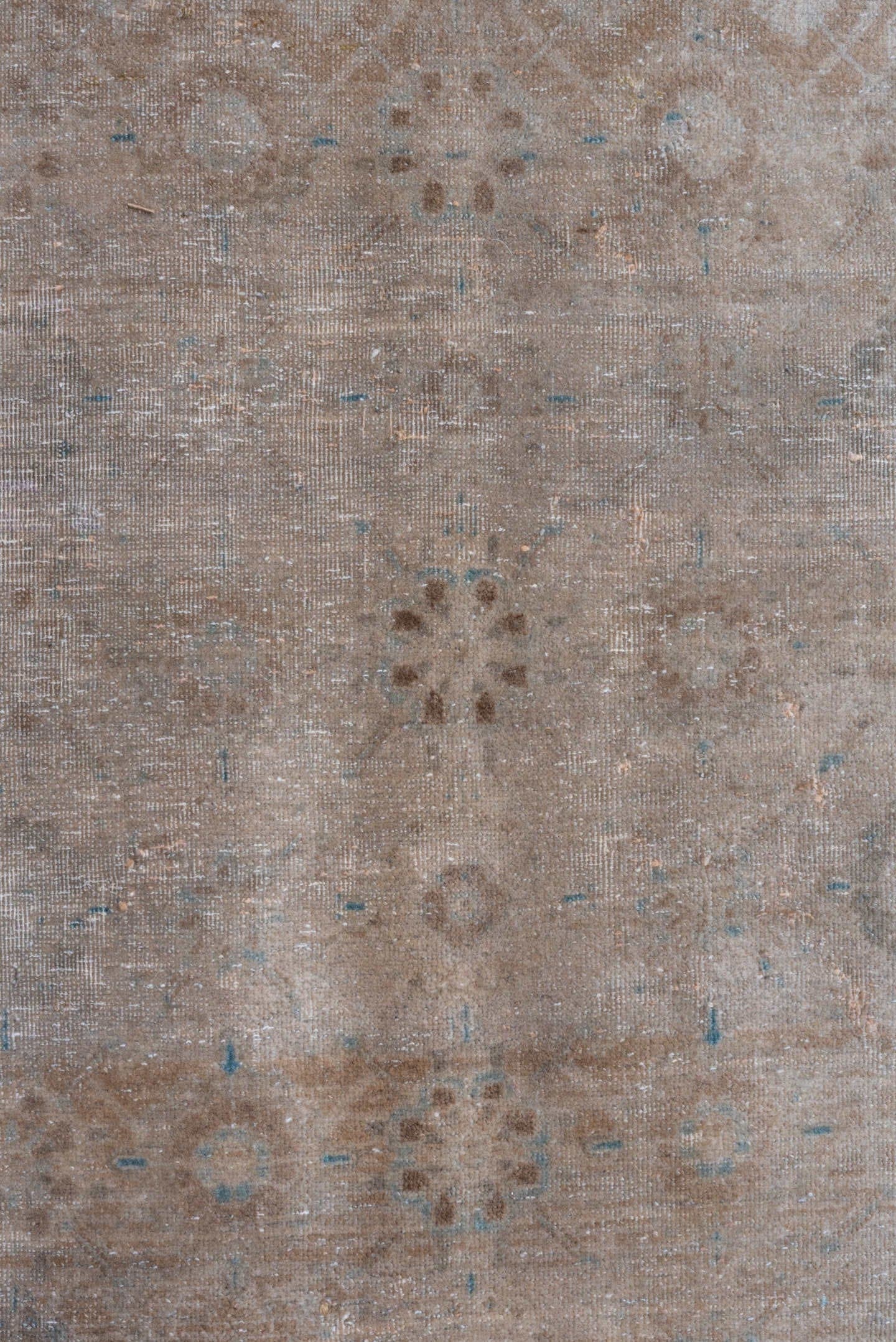 9' x 12' one-of-a-kind handmade antique Sivas large size rug. Color palette: ivory, taupe, sky blue, beige, camel