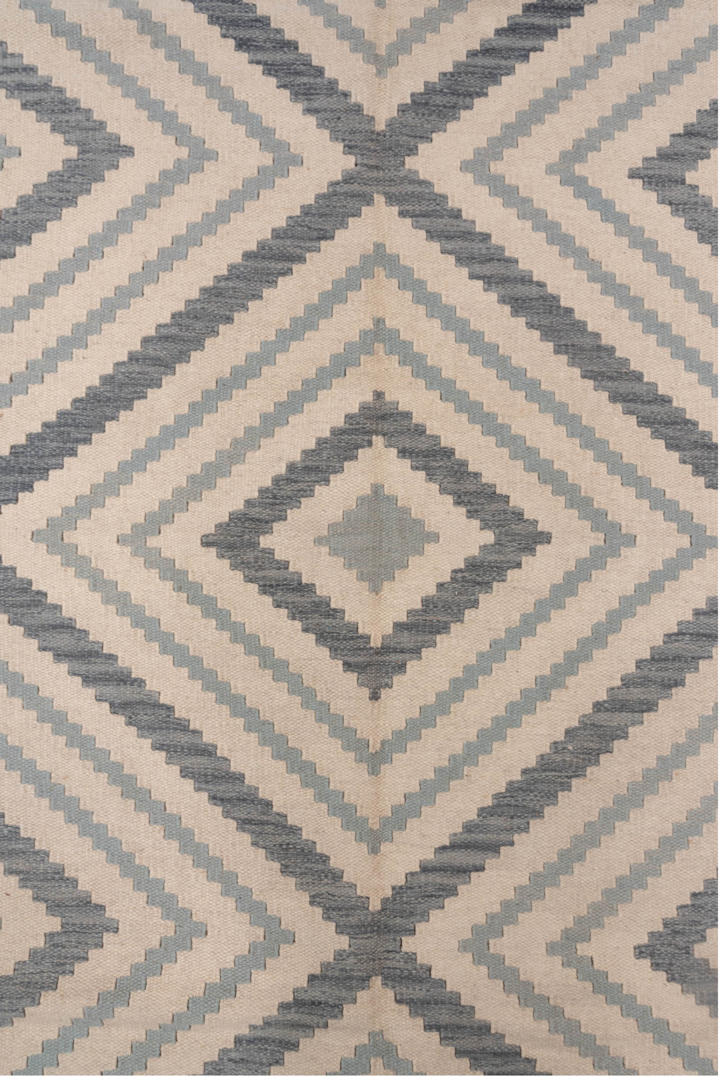 10' x 12' one-of-a-kind handmade vintage Kilim large size rug. Color palette: ivory, gray, taupe, beige