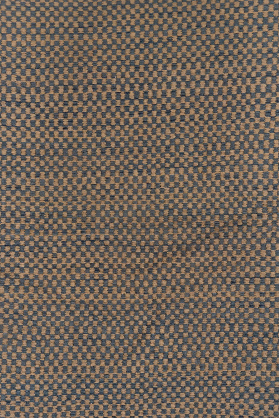2' x 4' one-of-a-kind handmade vintage Kilim small size rug. Color palette: camel, blue, taupe, beige, gray