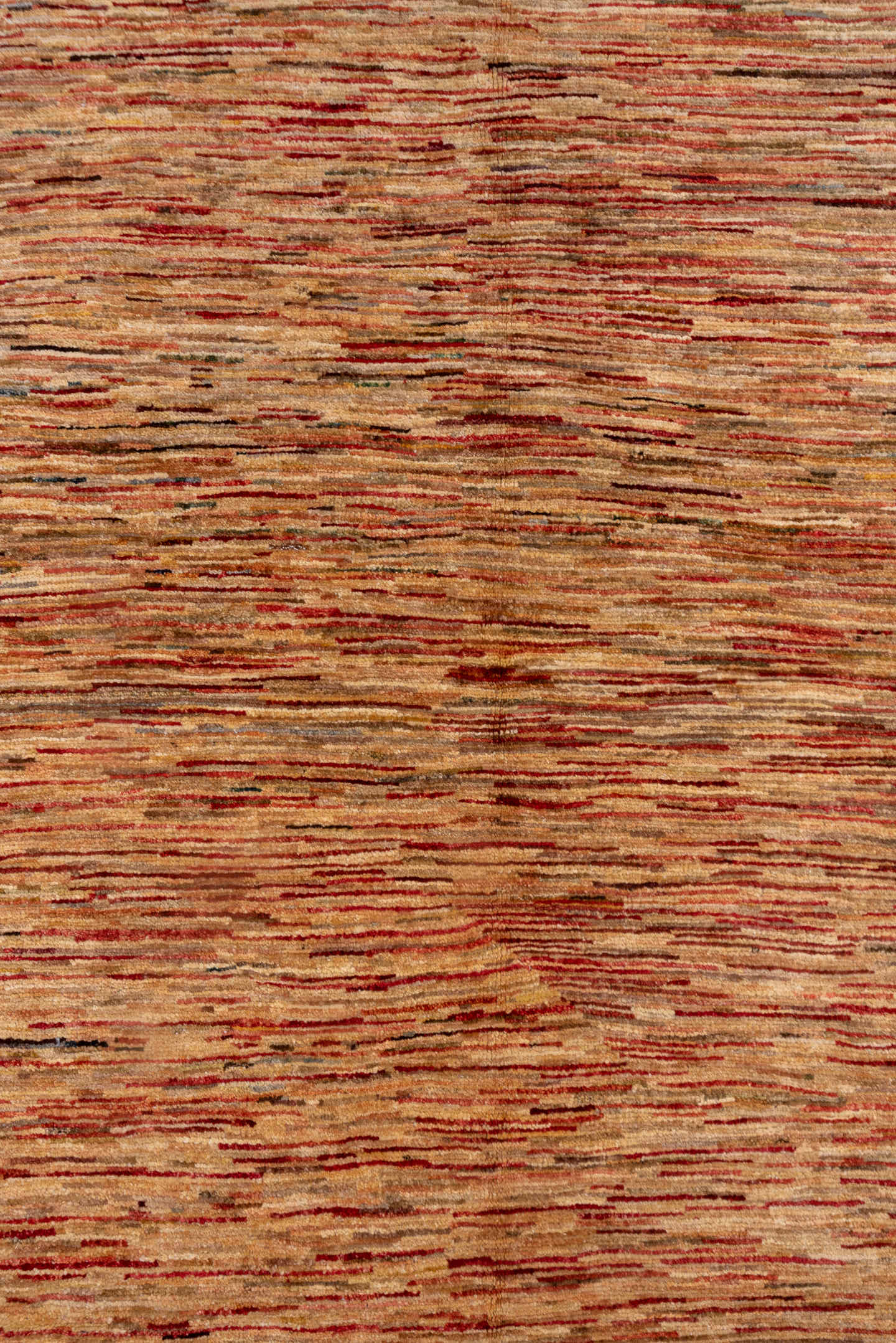 6' x 9' one-of-a-kind handmade vintage Afghan medium size rug. Color palette: camel, terra cotta, rust, beige, taupe