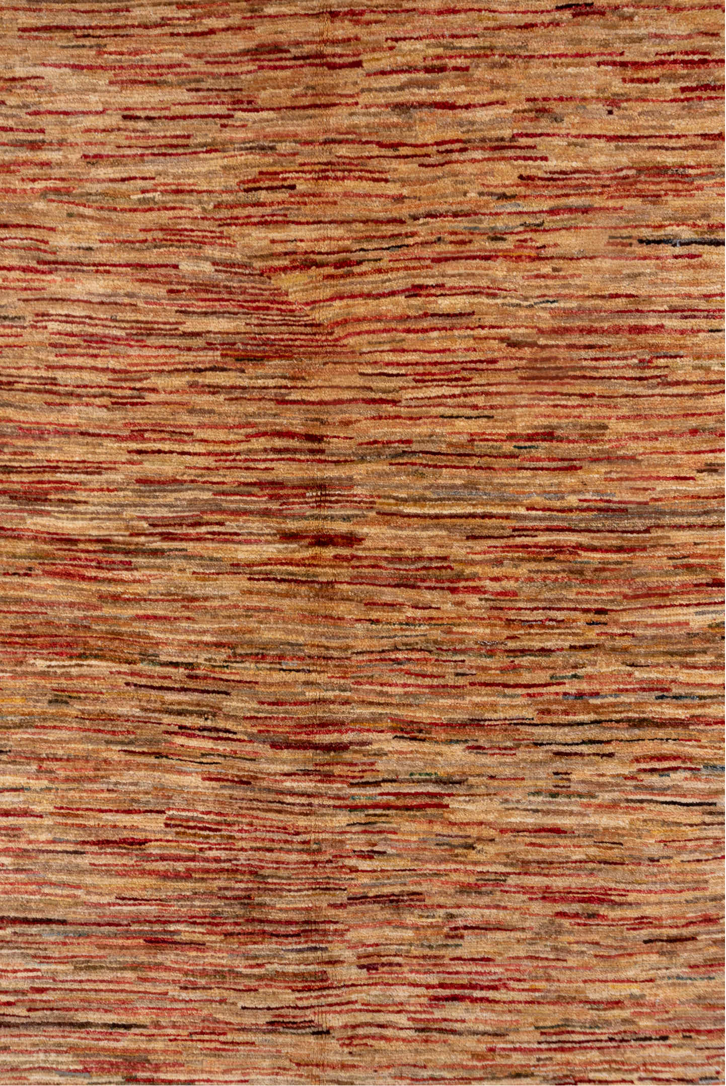 6' x 9' one-of-a-kind handmade vintage Afghan medium size rug. Color palette: camel, terra cotta, rust, beige, taupe