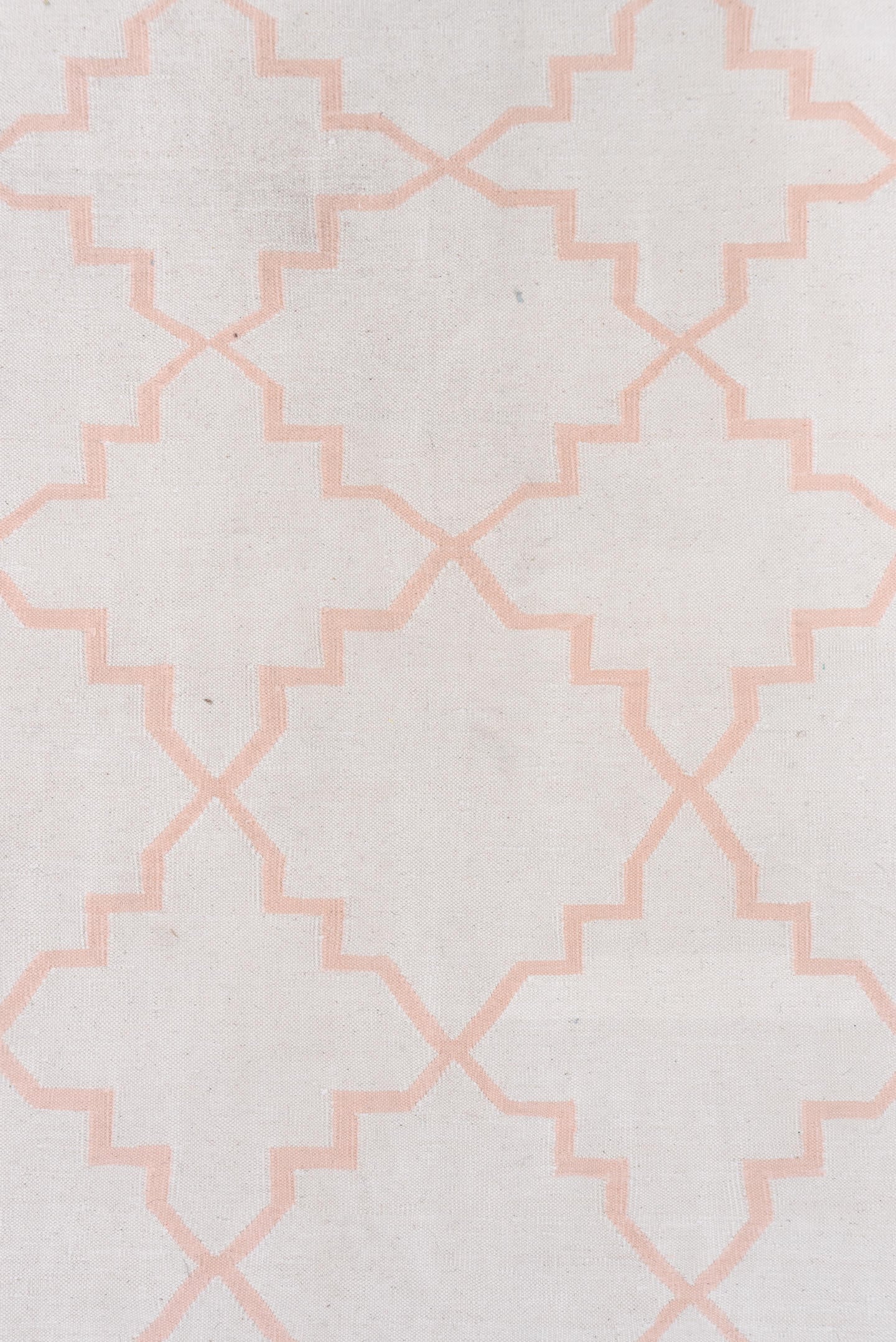 8' x 11' one-of-a-kind handmade vintage Dhurrie large size rug. Color palette: ivory, blush, aqua, pink, teal