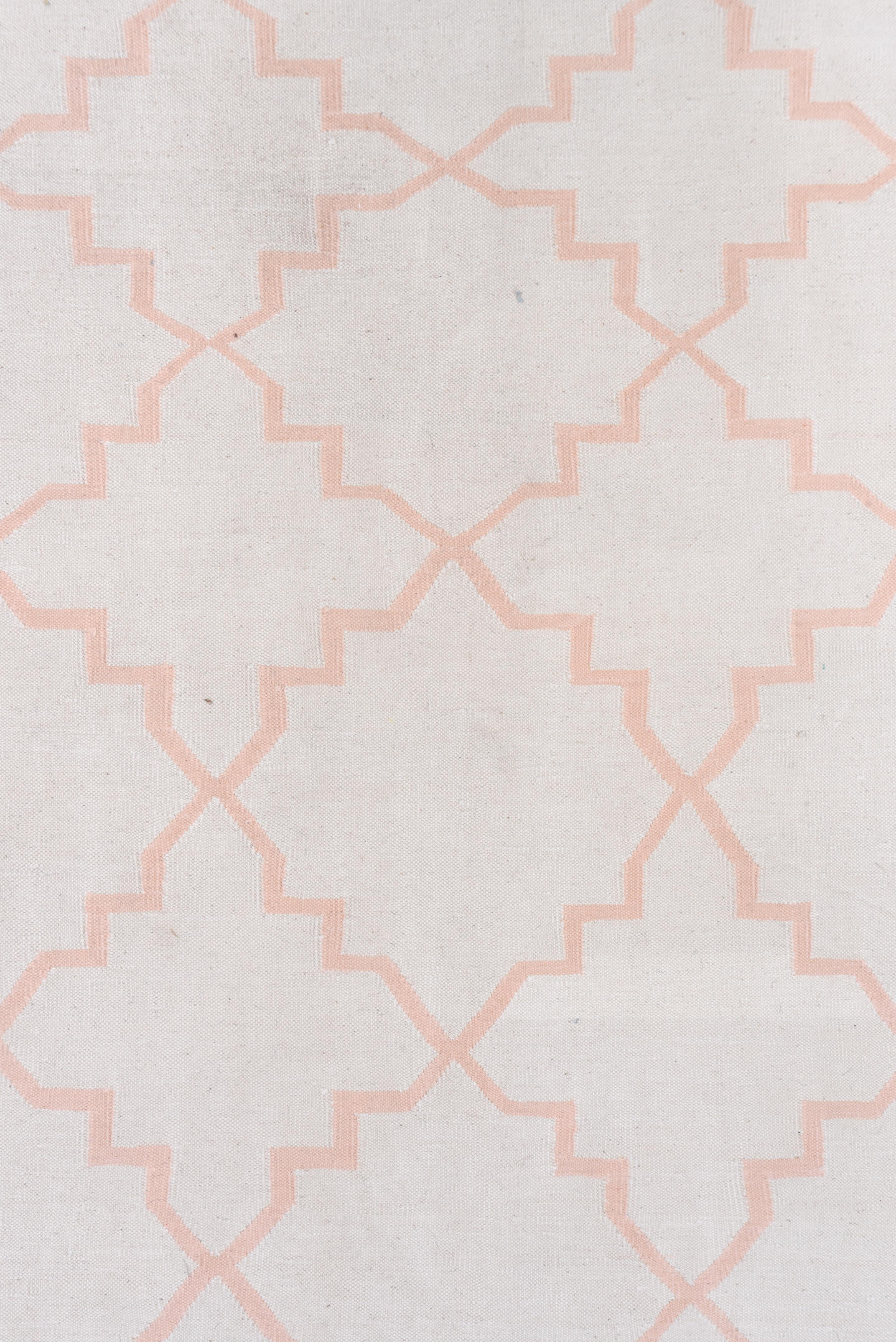 8' x 11' one-of-a-kind handmade vintage Dhurrie large size rug. Color palette: ivory, blush, aqua, pink, teal