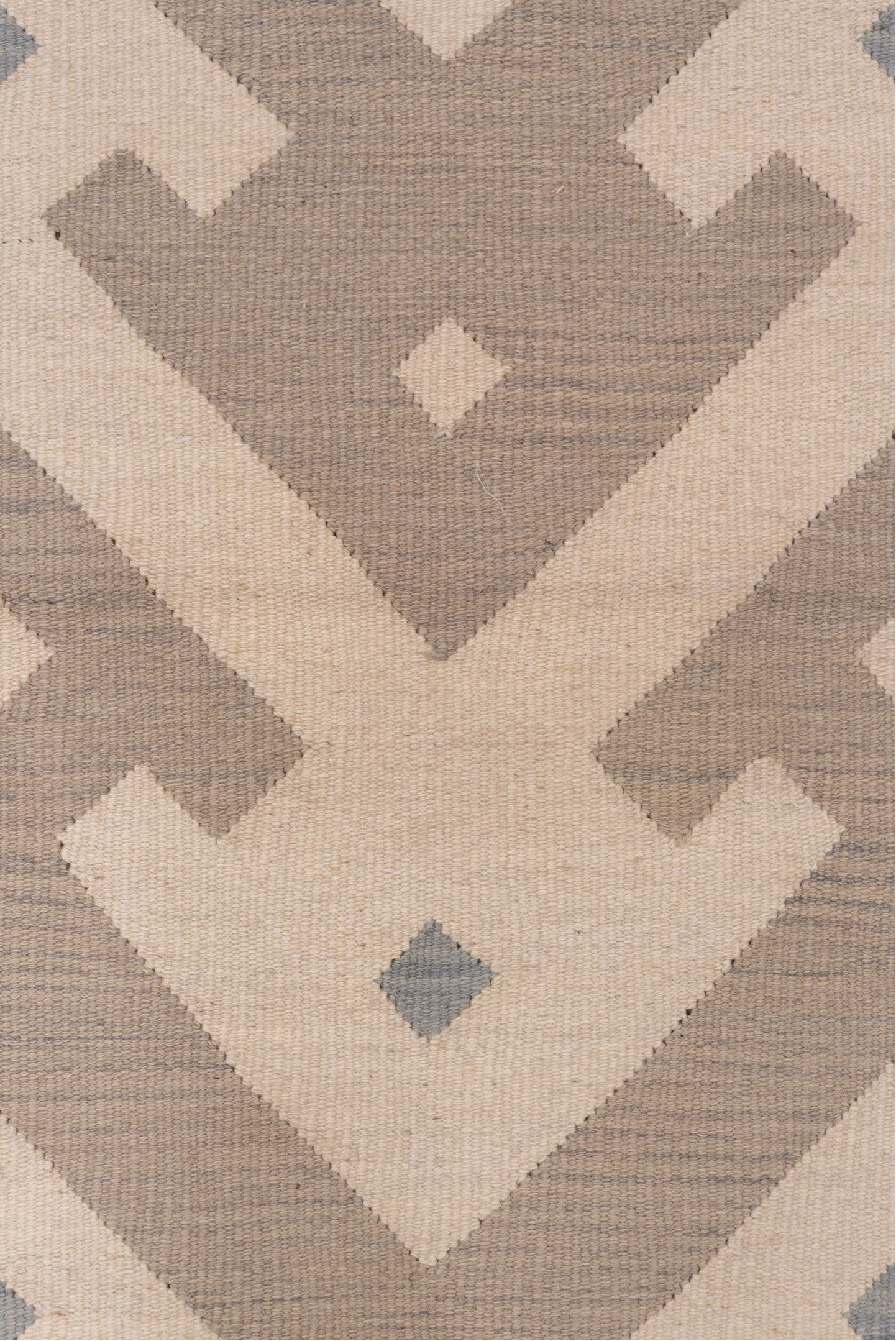 3' x 5' one-of-a-kind handmade vintage Kilim small size rug. Color palette: ivory, taupe, beige, slate, gray