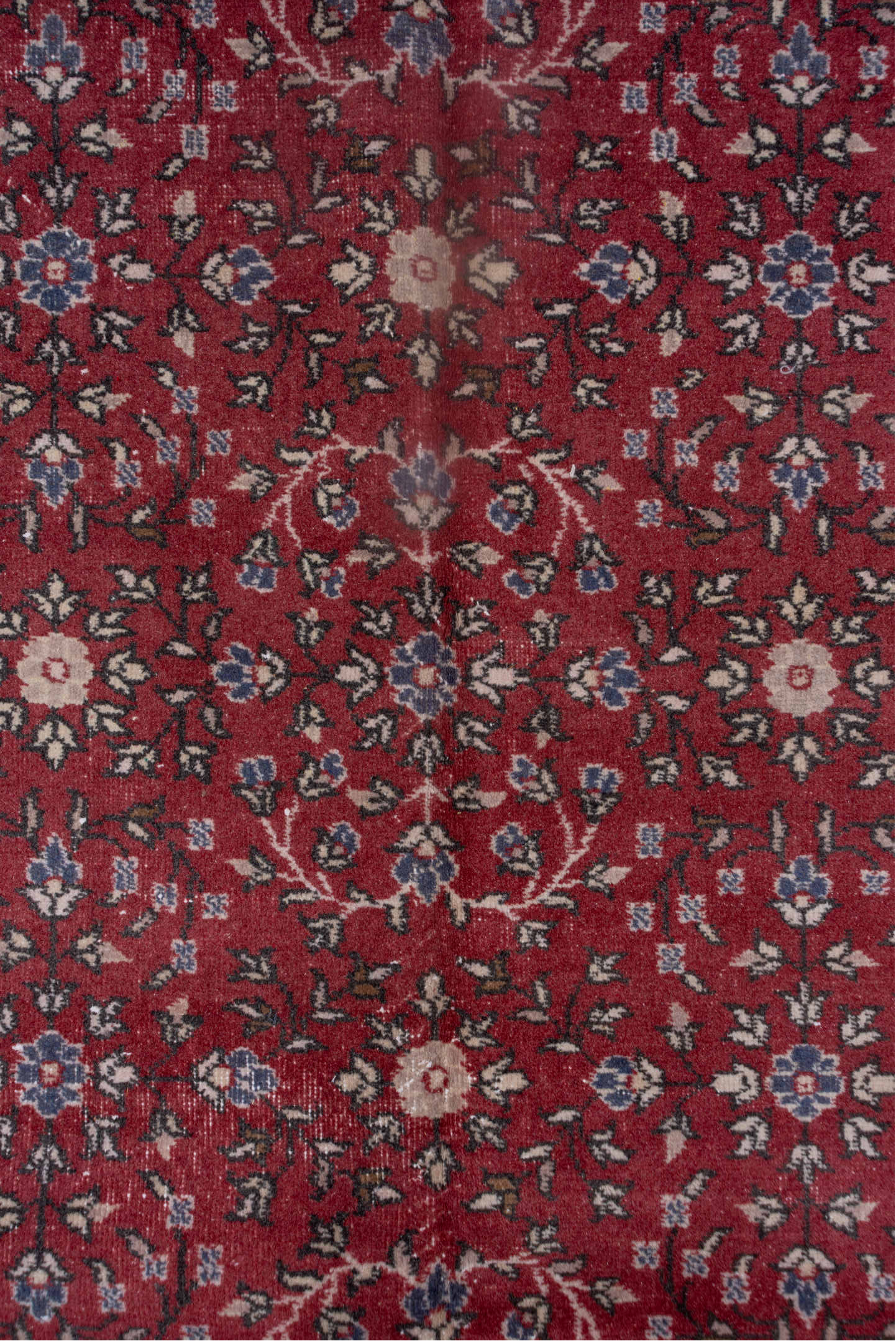 9' x 13' one-of-a-kind handmade antique Sparta large size rug. Color palette: red, ivory, rose, navy, slate, burgundy, pink