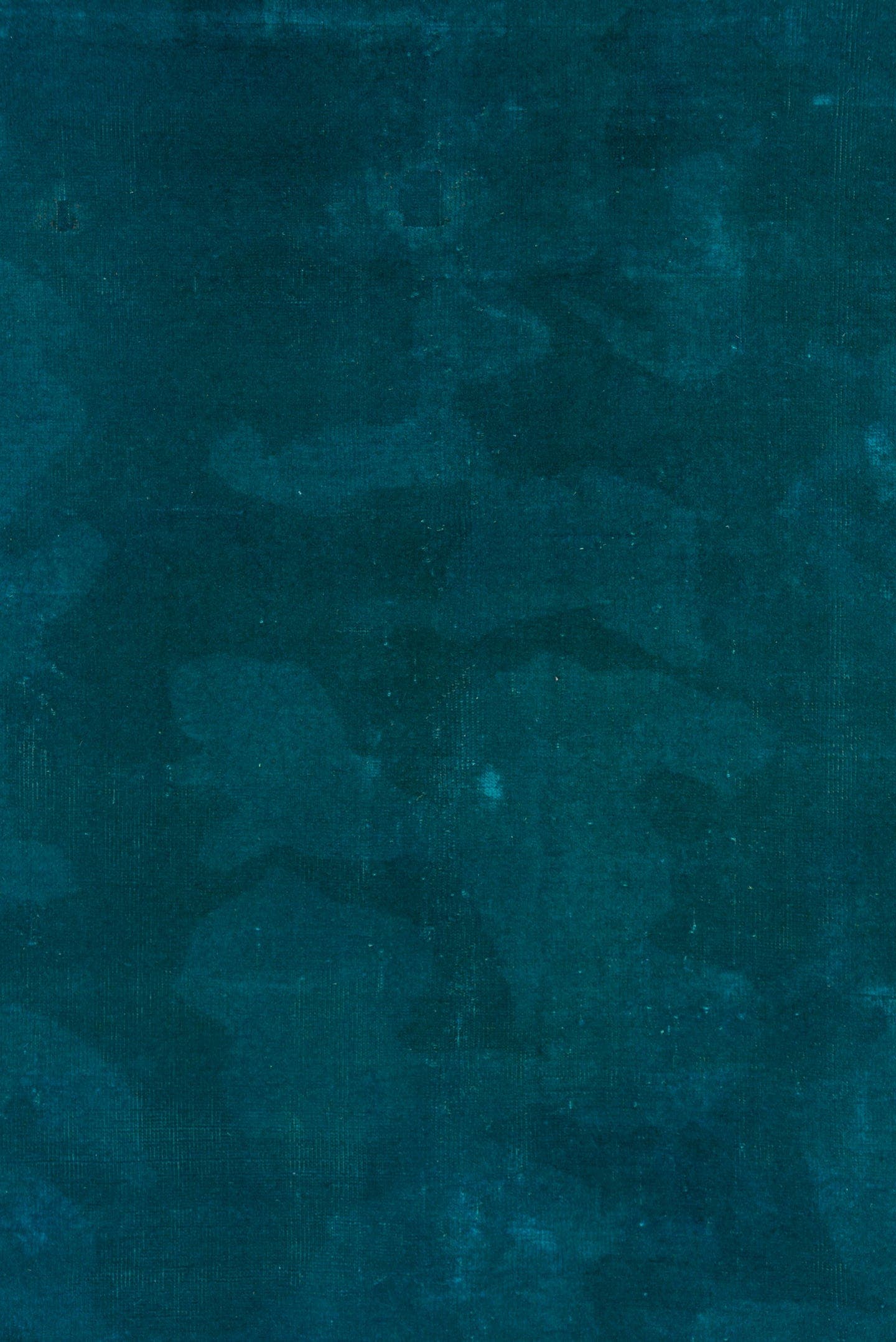 5' x 6' one-of-a-kind handmade antique Overdyed rug. Color palette: teal, petrol, peacock, charcoal, gray, black