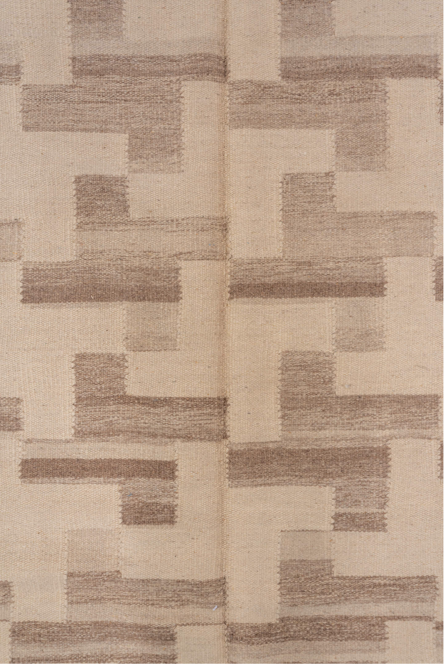 6' x 10' one-of-a-kind handmade vintage Kilim large size rug. Color palette: ivory, taupe, beige, cream, gray