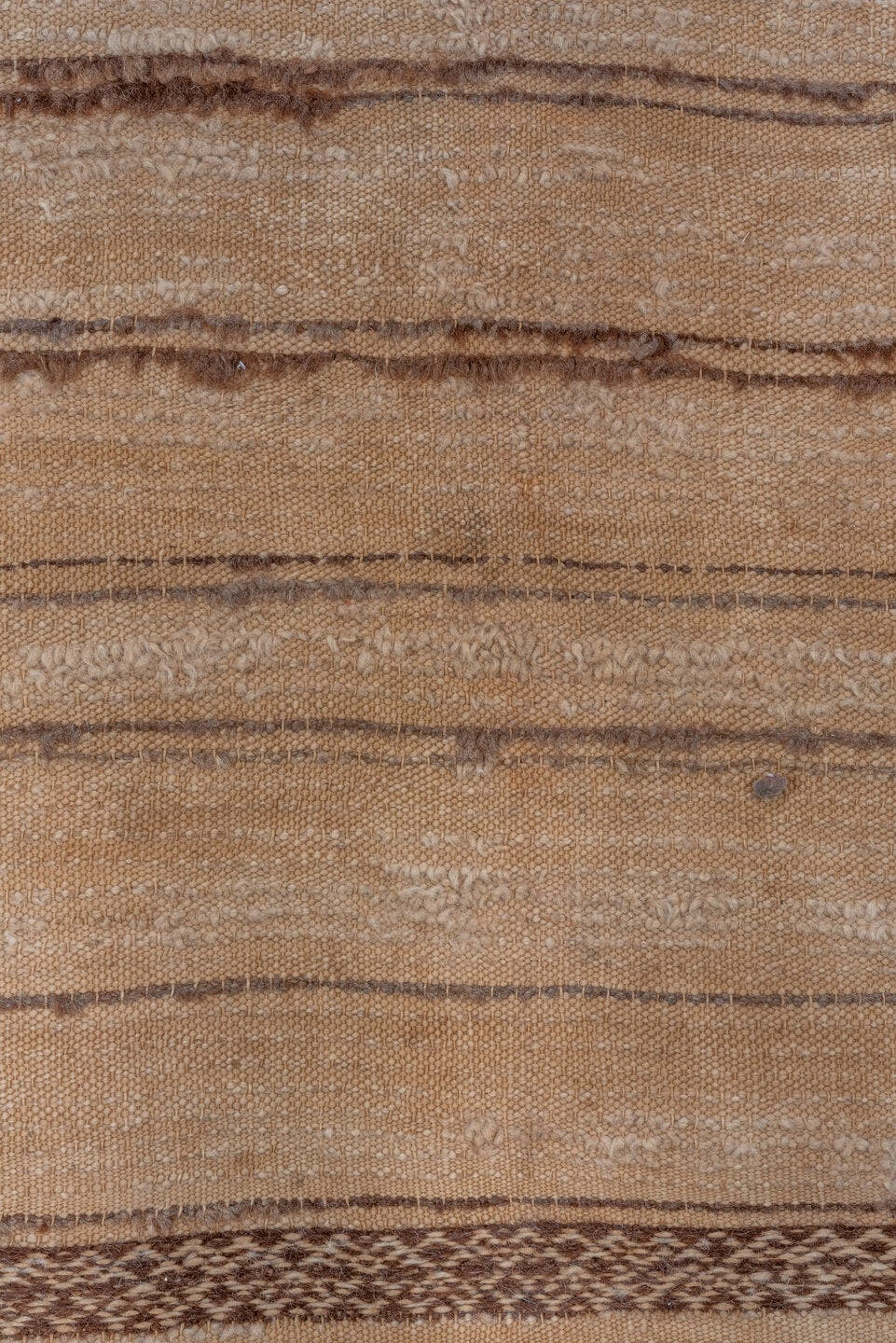 6' x 14' one-of-a-kind handmade vintage Moroccan large size rug. Color palette: ivory, brown, camel, taupe, beige, gray