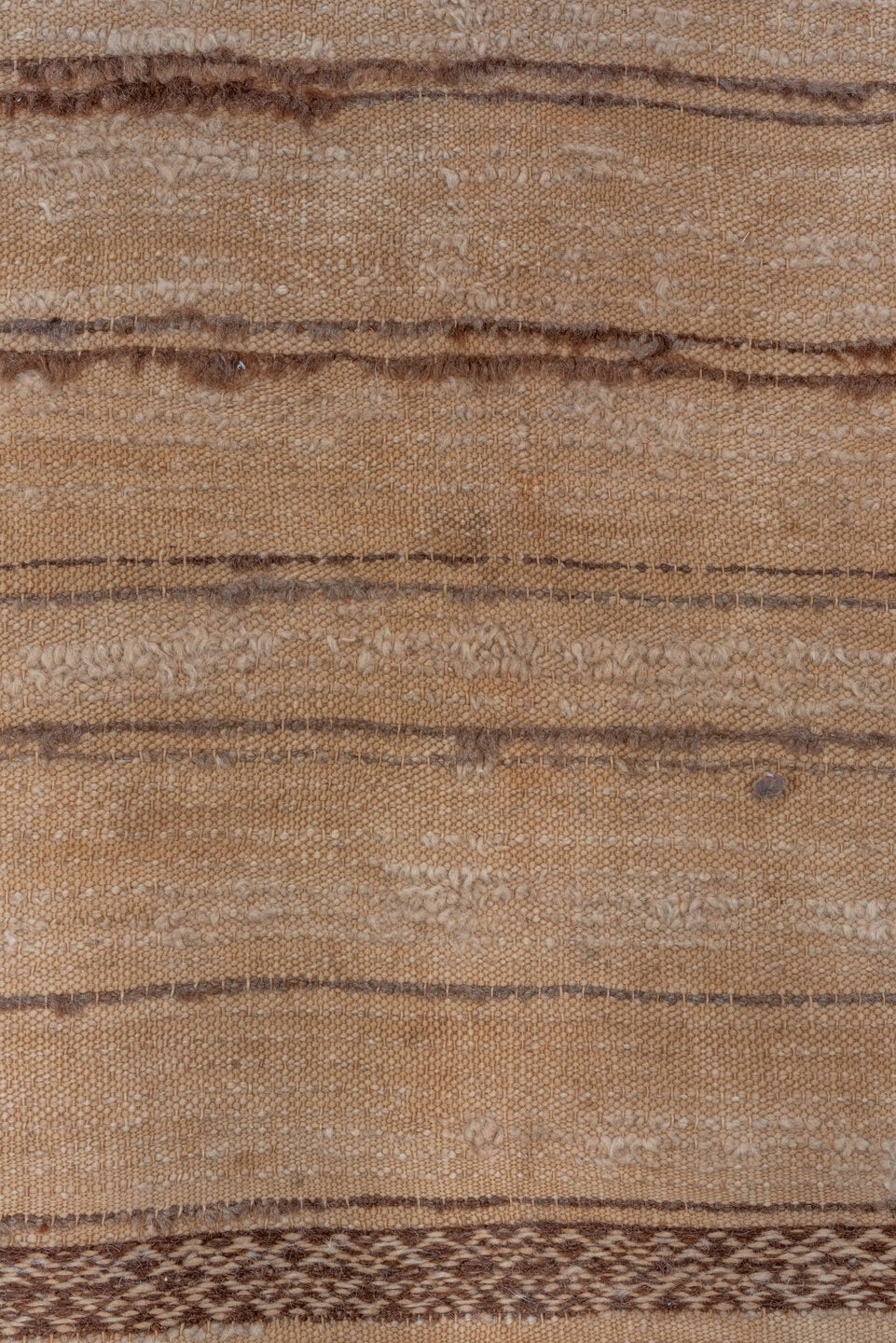 6' x 14' one-of-a-kind handmade vintage Moroccan large size rug. Color palette: ivory, brown, camel, taupe, beige, gray