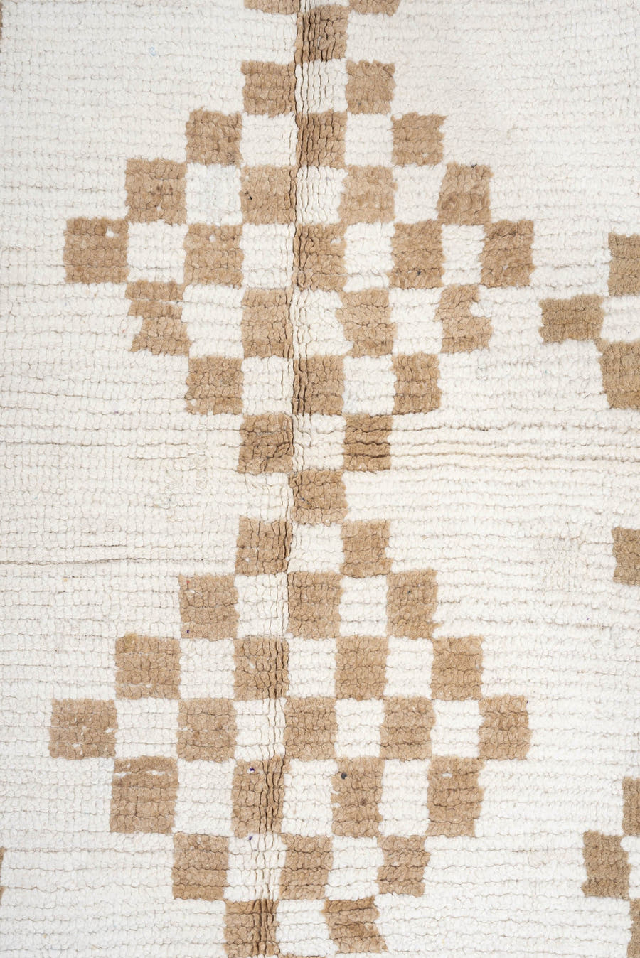 4' x 8' one-of-a-kind handmade vintage Moroccan medium size rug. Color palette: ivory, camel, cream, tan, beige
