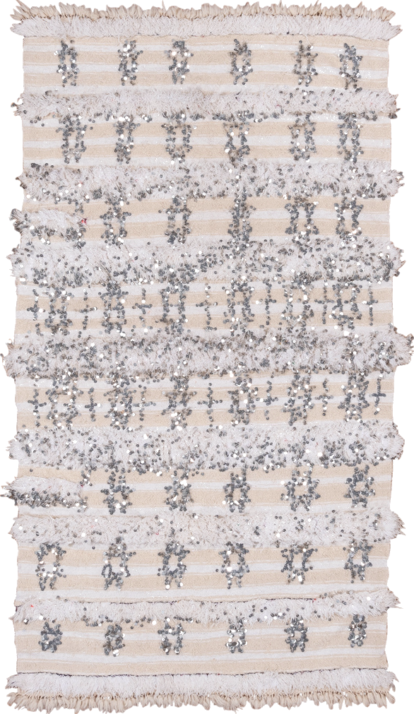 4' x 6' one-of-a-kind handmade vintage Wedding Blanket small size rug. Color palette: dark gray, dim gray, gainsboro, gray