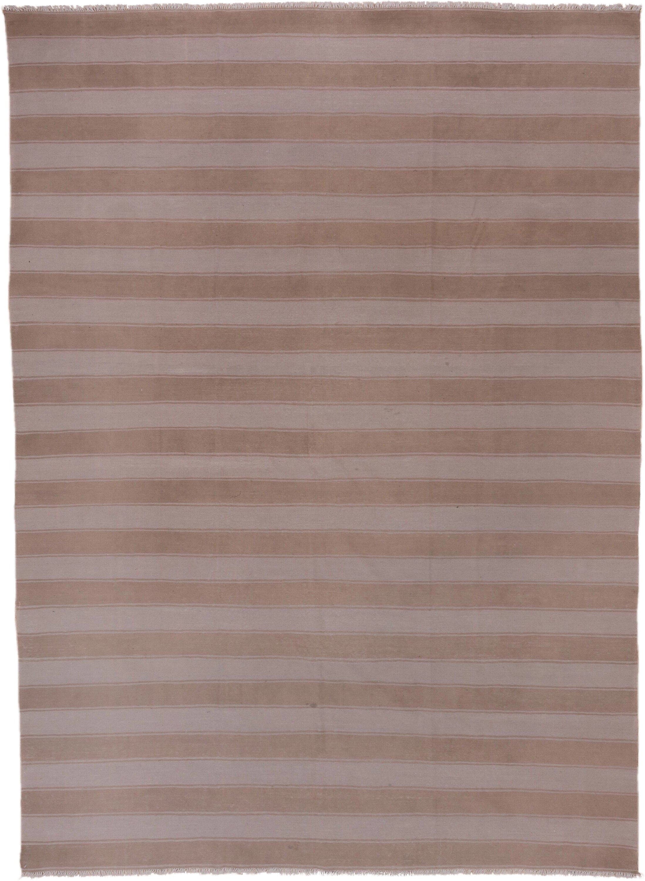 9' x 12' one-of-a-kind handmade vintage Kilim large size rug. Color palette: taupe, blush, ivory, beige, gray, pink
