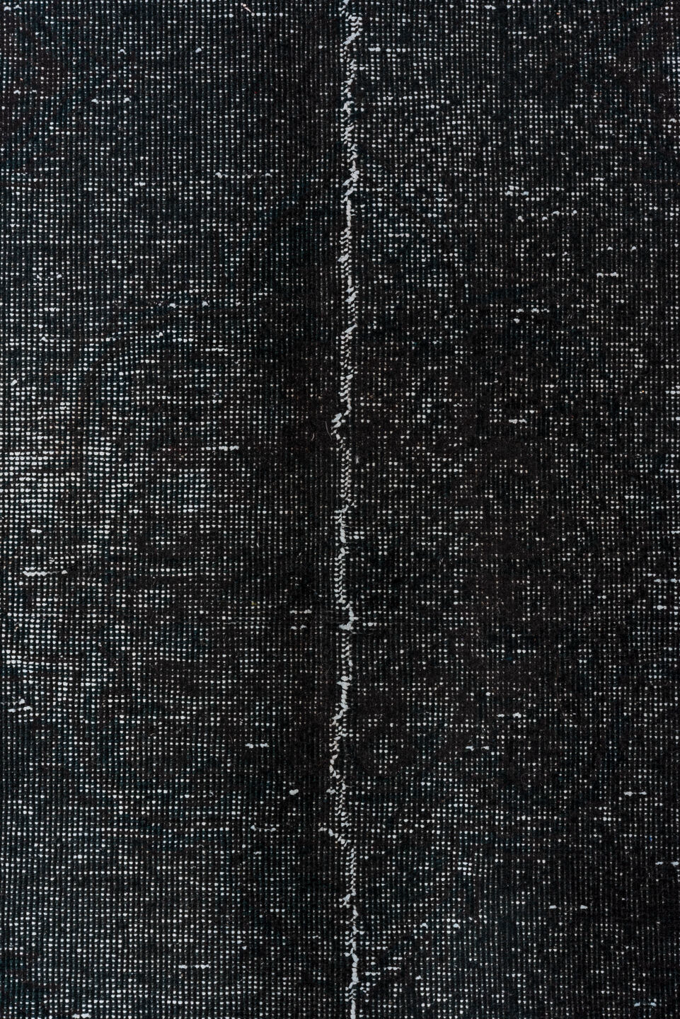 4' x 11' one-of-a-kind handmade vintage Overdyed runner rug. Color palette: charcoal, slate, ivory, gray, black