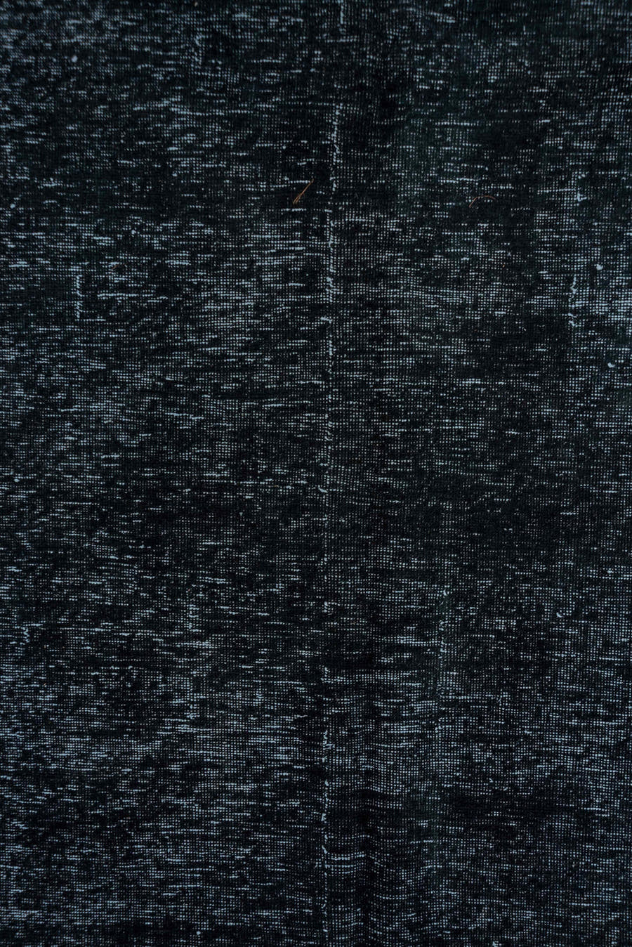 4' x 12' one-of-a-kind handmade vintage Overdyed runner rug. Color palette: charcoal, slate, blue, steel, gray, black