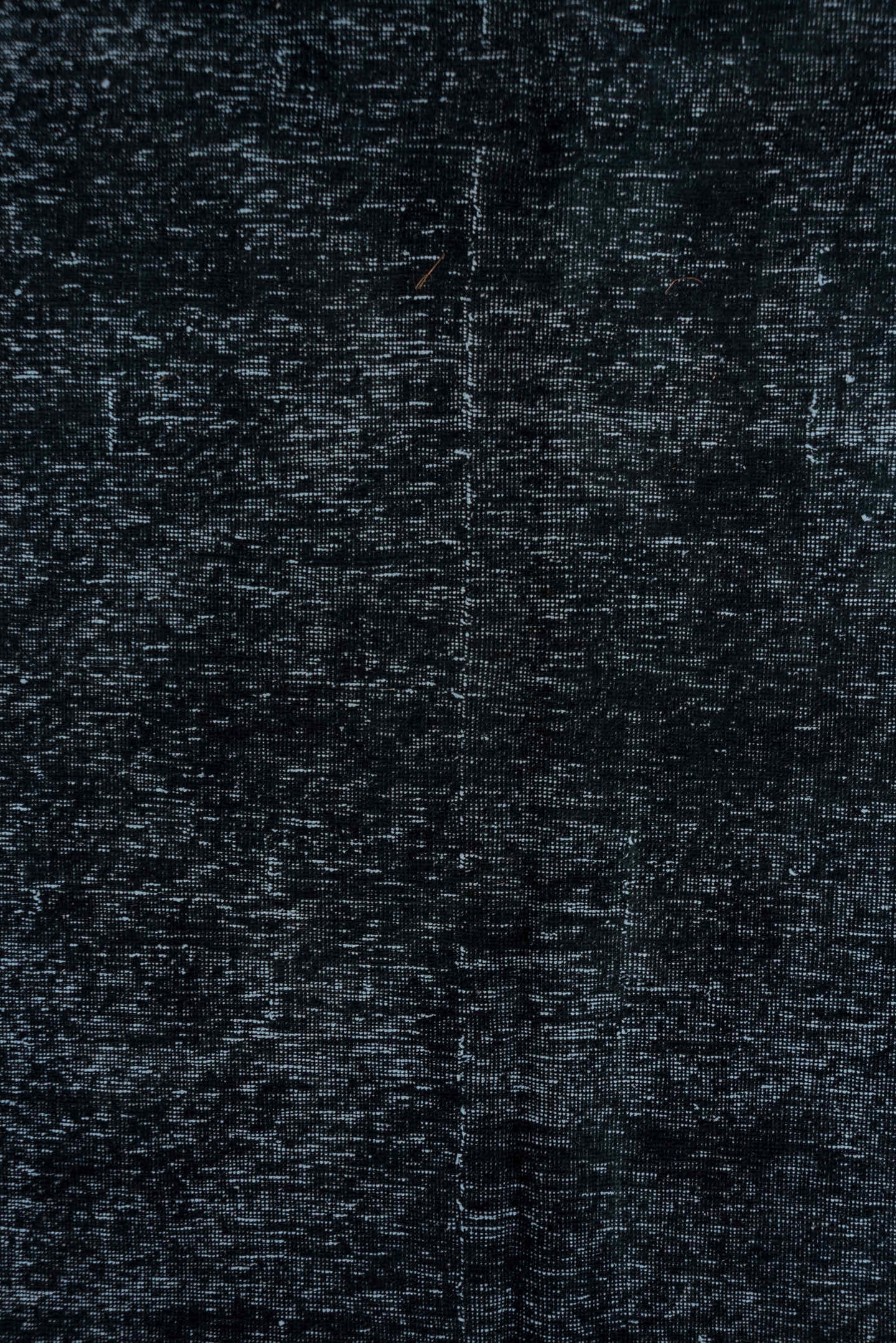 4' x 12' one-of-a-kind handmade vintage Overdyed runner rug. Color palette: charcoal, slate, blue, steel, gray, black