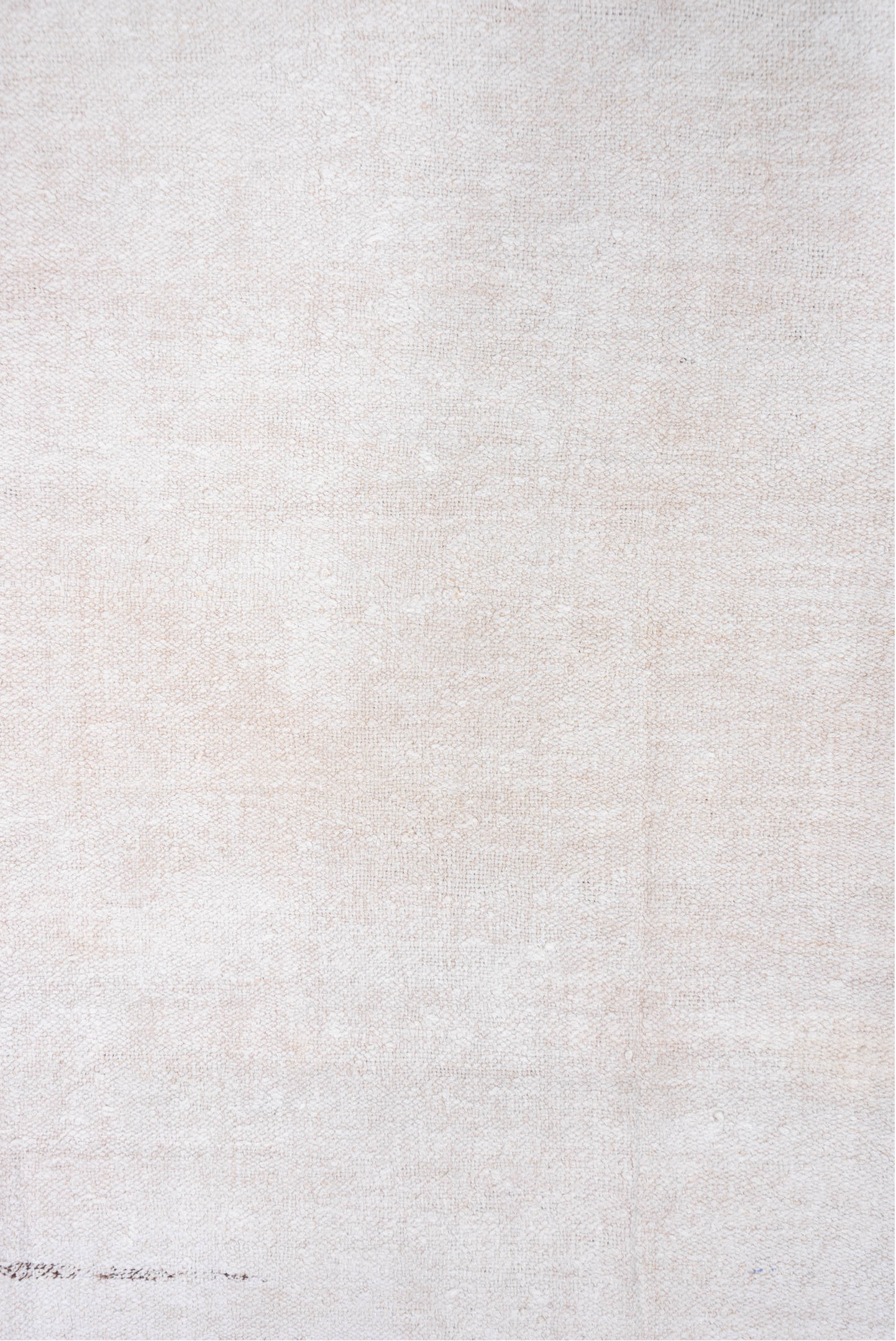 5' x 10' one-of-a-kind handmade vintage Hemp Kilim medium size rug. Color palette: ivory, cream, charcoal, rust, brown, gray