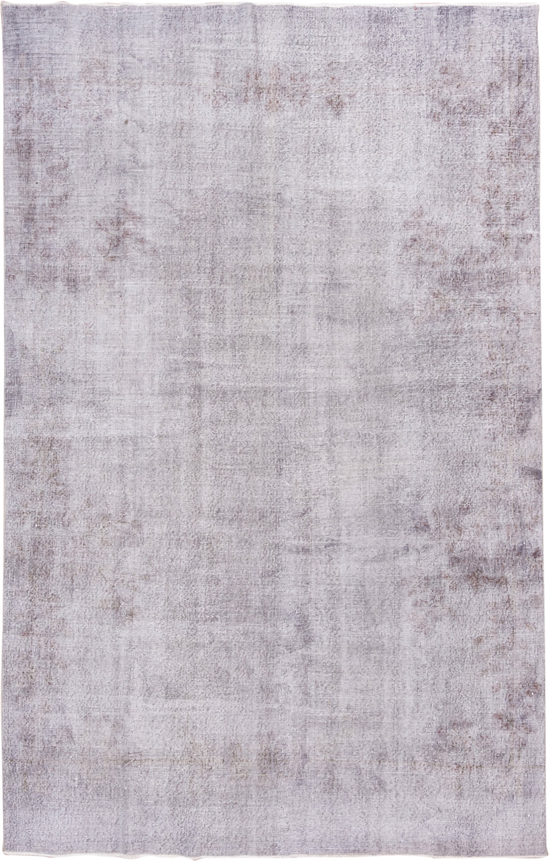 6' x 10' one-of-a-kind handmade antique Overdyed large size rug. Color palette: lavender, silver, taupe, ivory, rose