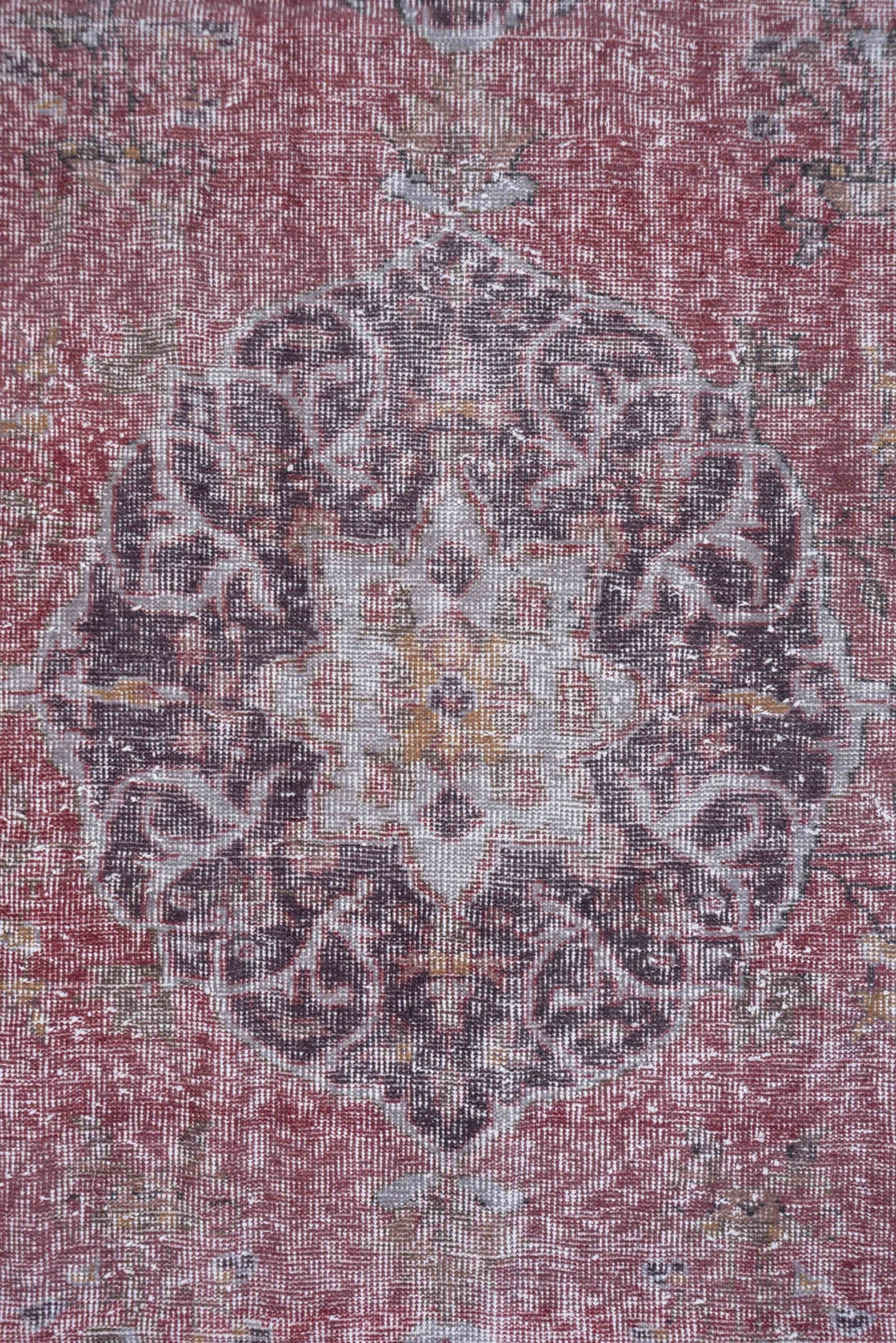 5' x 8' one-of-a-kind handmade antique Sparta medium size rug. Color palette: rose, ivory, taupe, charcoal, dusty mauve