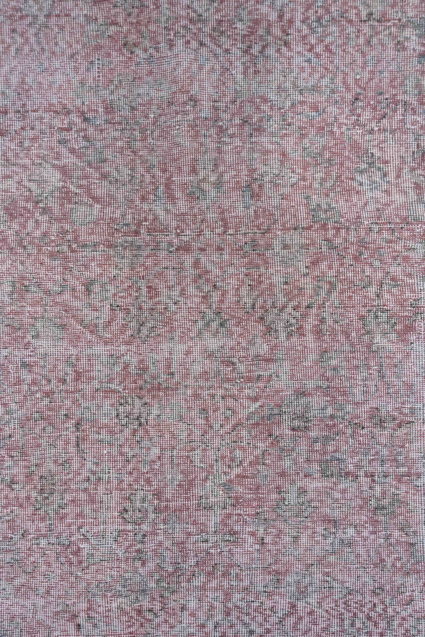 5' x 8' one-of-a-kind handmade antique Overdyed medium size rug. Color palette: blush, ivory, pale gray, dusty rose, taupe