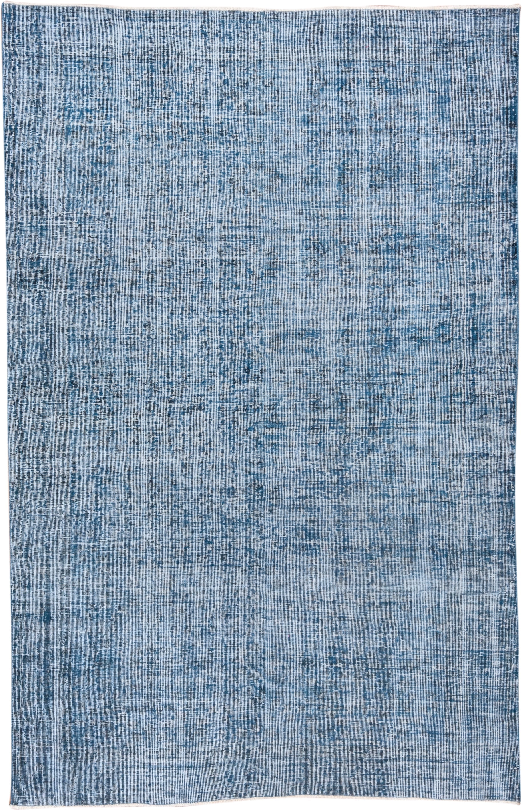 5' x 8' one-of-a-kind handmade antique Overdyed medium size rug. Color palette: sky blue, slate blue, ivory, light blue