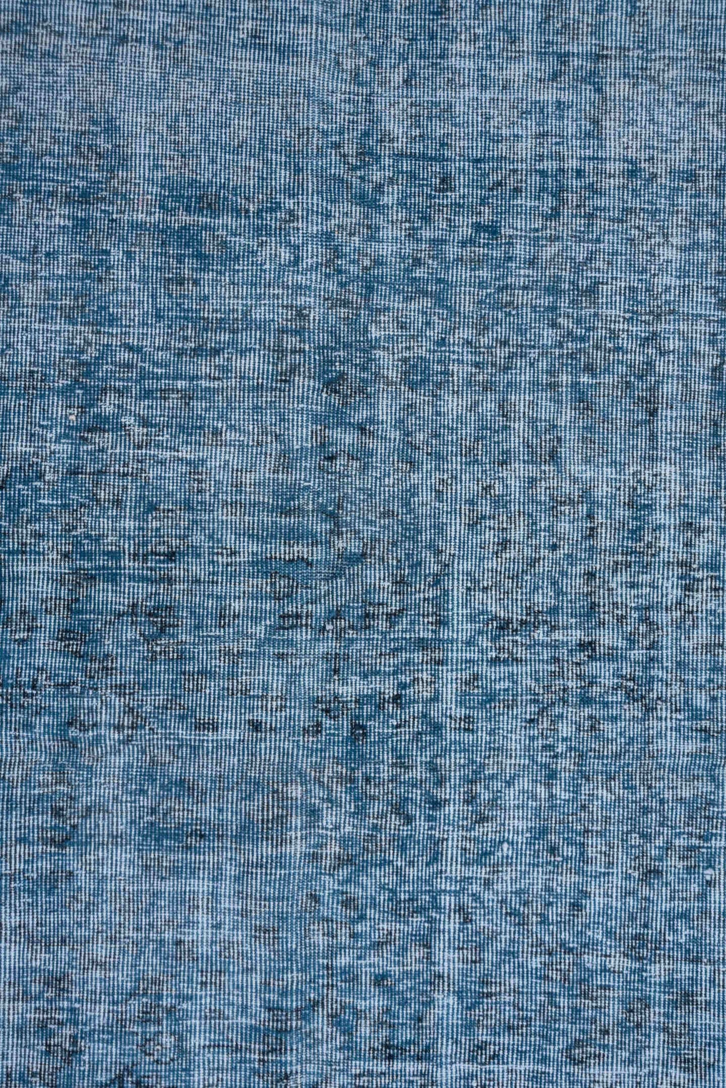 5' x 8' one-of-a-kind handmade antique Overdyed medium size rug. Color palette: sky blue, slate blue, ivory, light blue