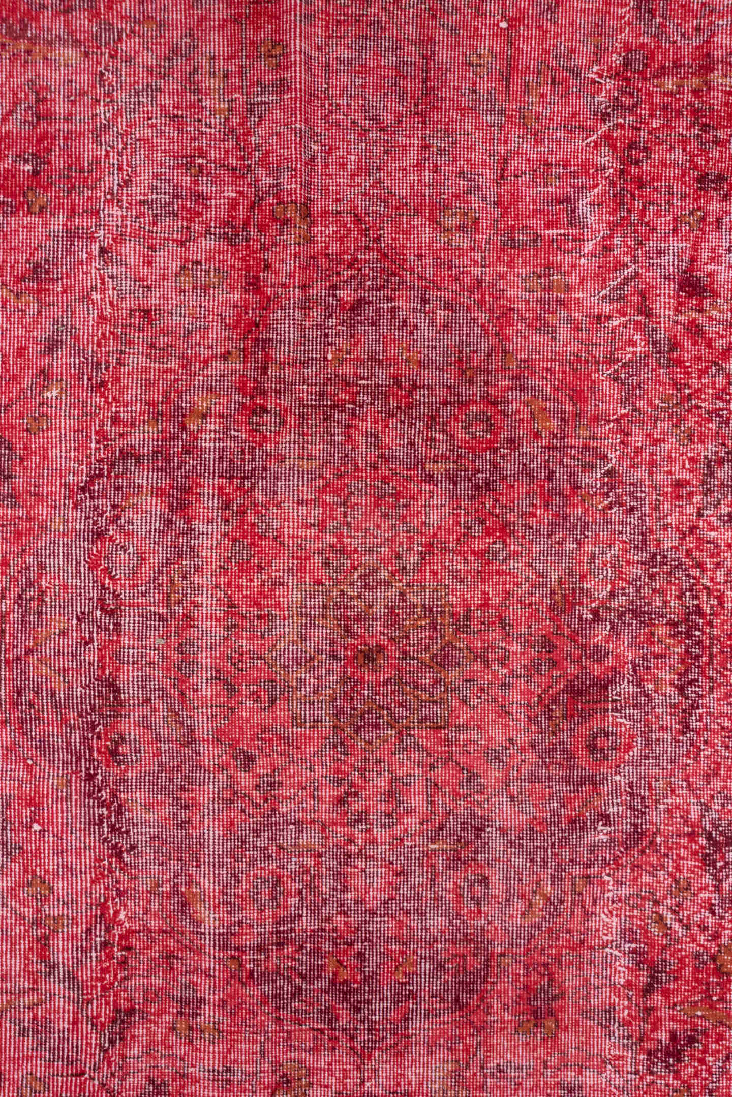 5' x 8' one-of-a-kind handmade antique Overdyed medium size rug. Color palette: rose, crimson, pink, raspberry, blush