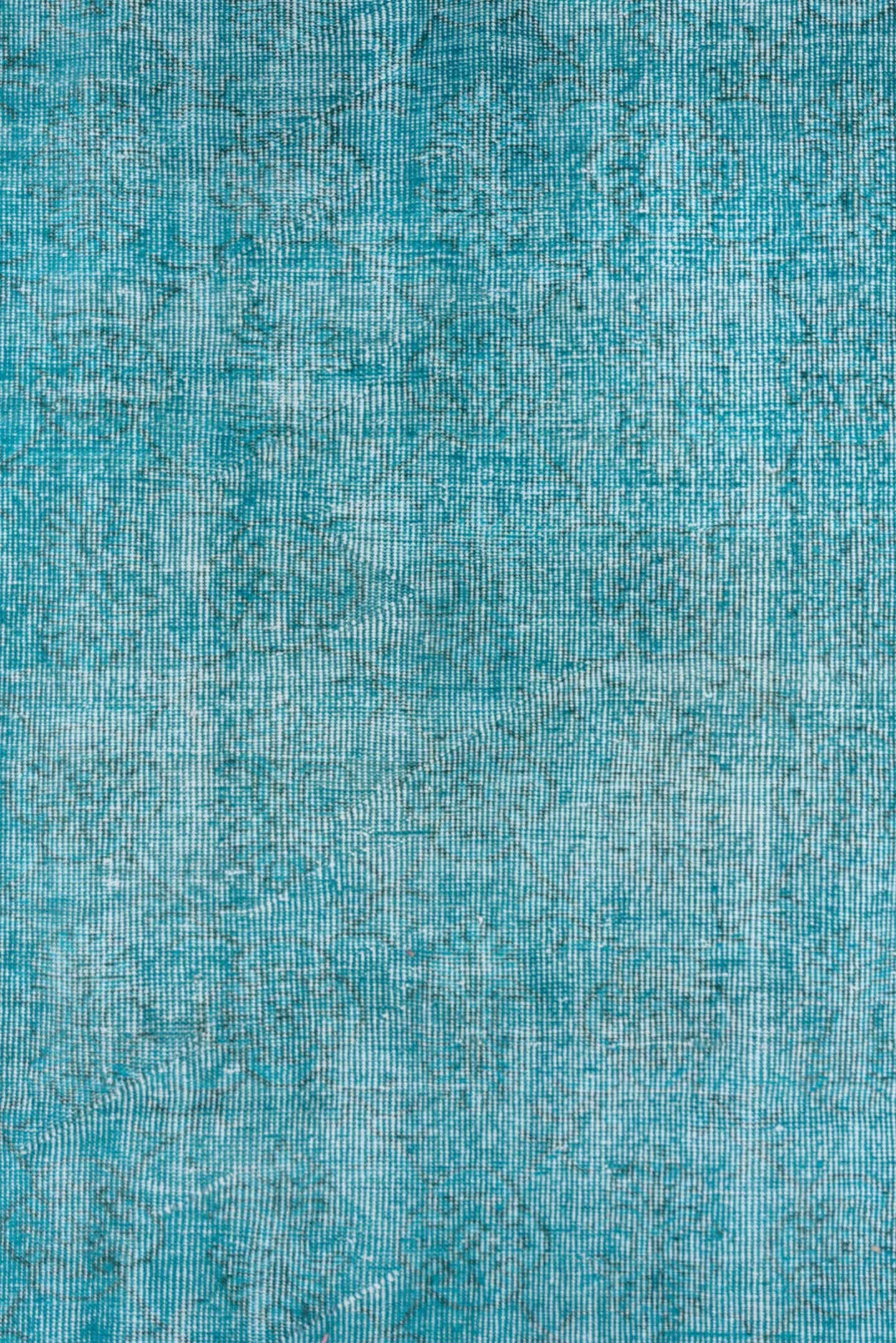 5' x 9' one-of-a-kind handmade antique Overdyed medium size rug. Color palette: aqua, turquoise, ice blue, ivory, teal