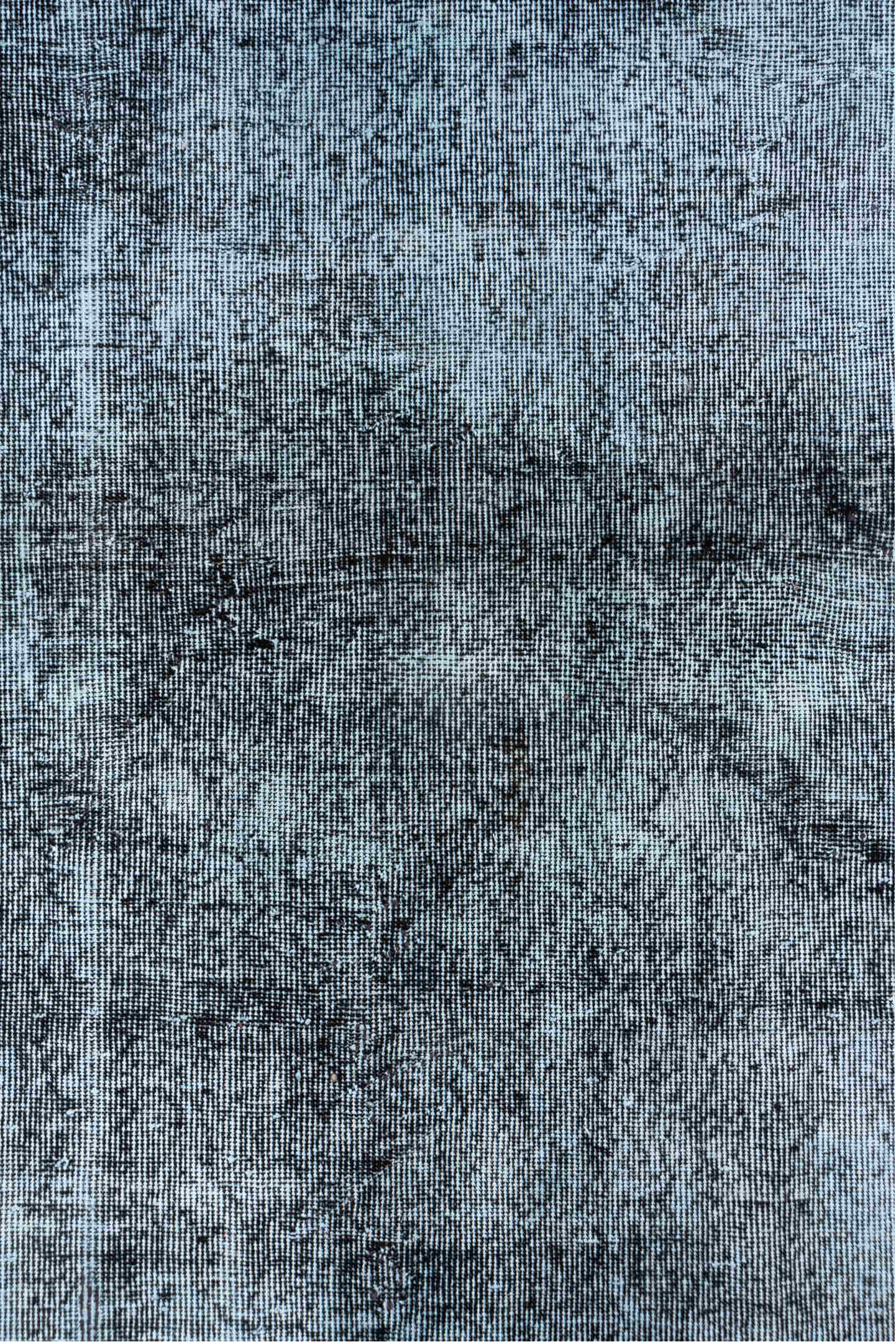 5' x 8' one-of-a-kind handmade antique Overdyed medium size rug. Color palette: silver, charcoal, slate, ivory, gray, black