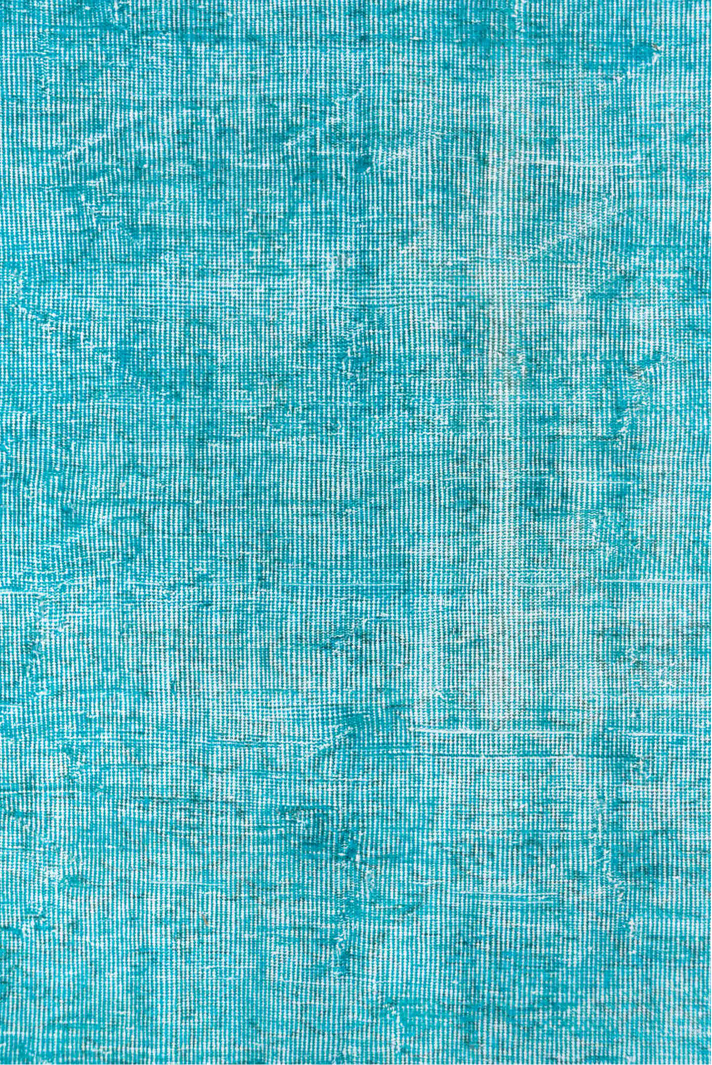 5' x 7' one-of-a-kind handmade antique Overdyed rug. Color palette: aqua, turquoise, ivory, teal