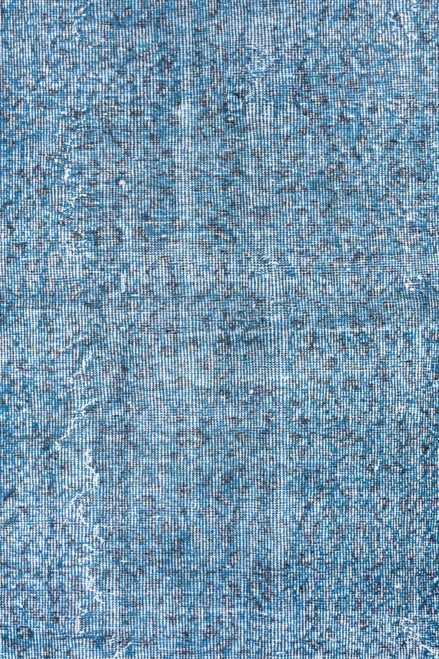 5' x 9' one-of-a-kind handmade antique Overdyed medium size rug. Color palette: sky blue, powder blue, ice blue, slate