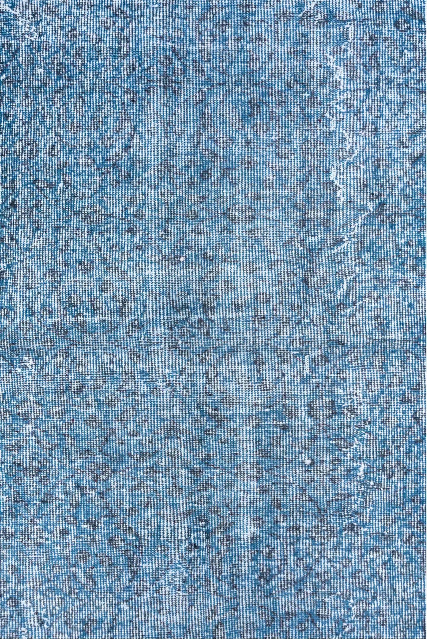 5' x 9' one-of-a-kind handmade antique Overdyed medium size rug. Color palette: sky blue, powder blue, ice blue, slate