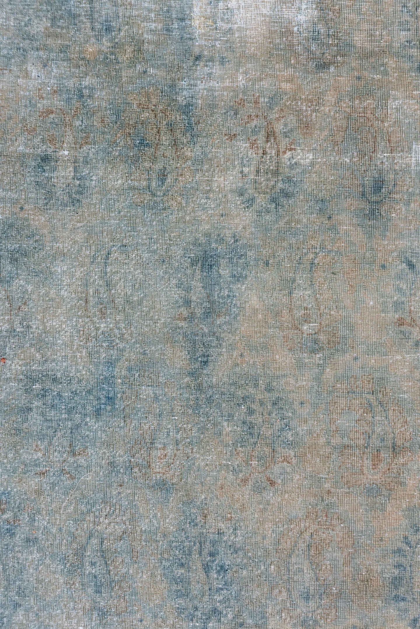 3' x 4' one-of-a-kind handmade vintage Tabriz small size rug. Color palette: ivory, pale blue, taupe, beige, sand