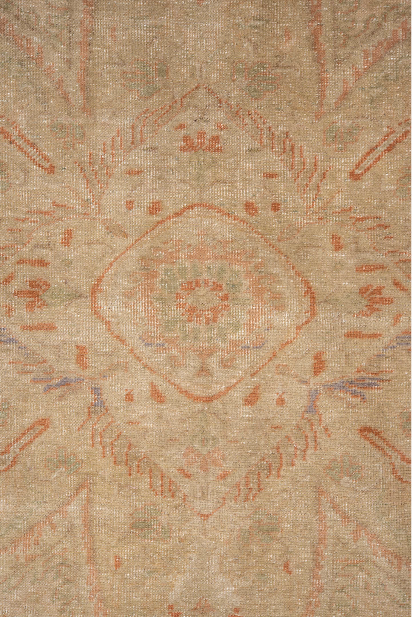 6' x 9' one-of-a-kind handmade vintage Kaisary medium size rug. Color palette: brown, gainsboro, gray, light gray, off-white