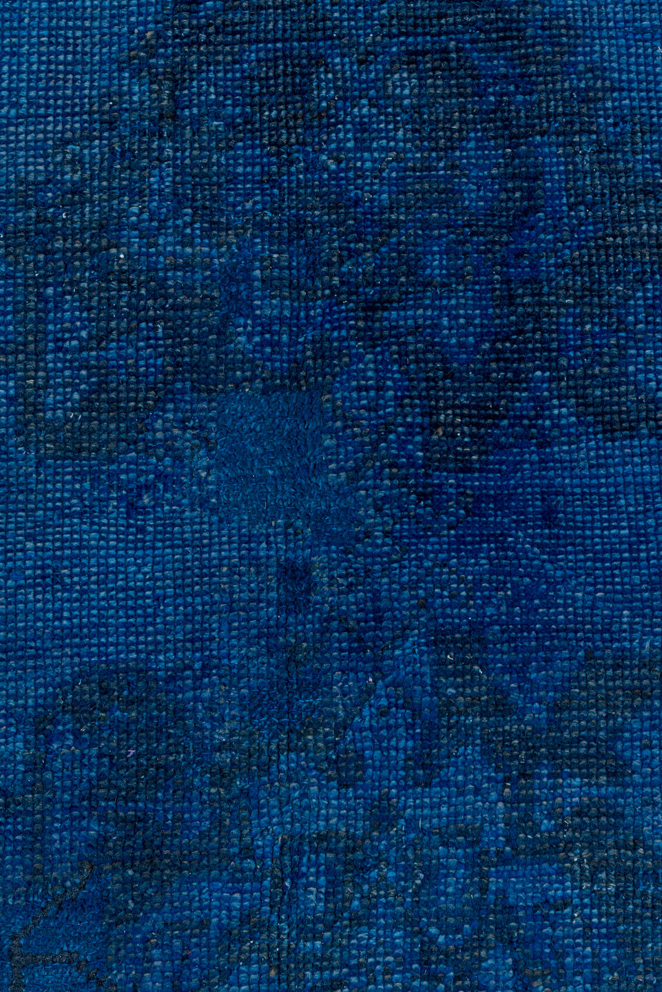 10' x 11' one-of-a-kind handmade antique Overdyed large size rug. Color palette: cobalt, navy, indigo, teal, charcoal, blue